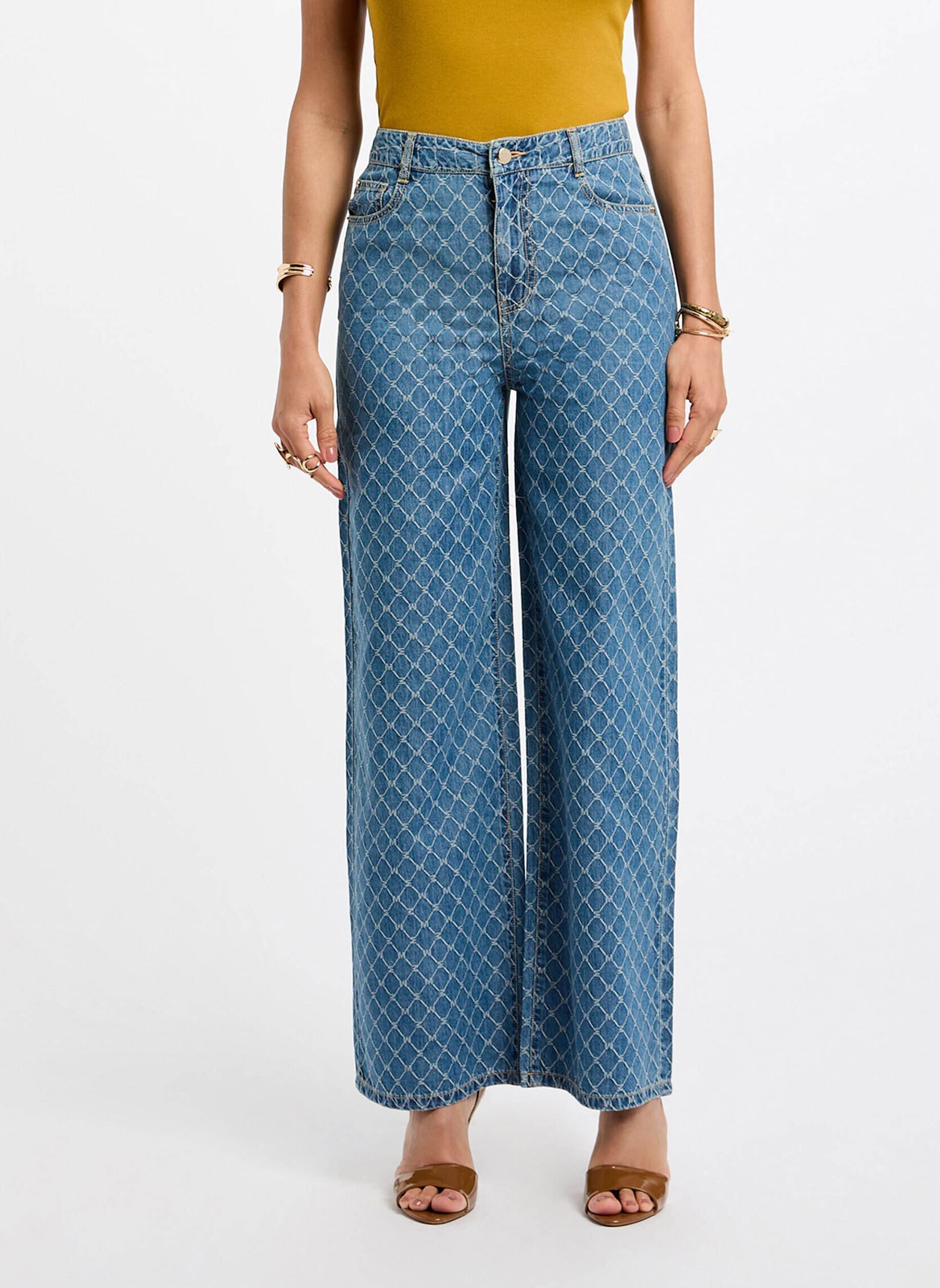 Jeans large imprimé stone femme - vue 2