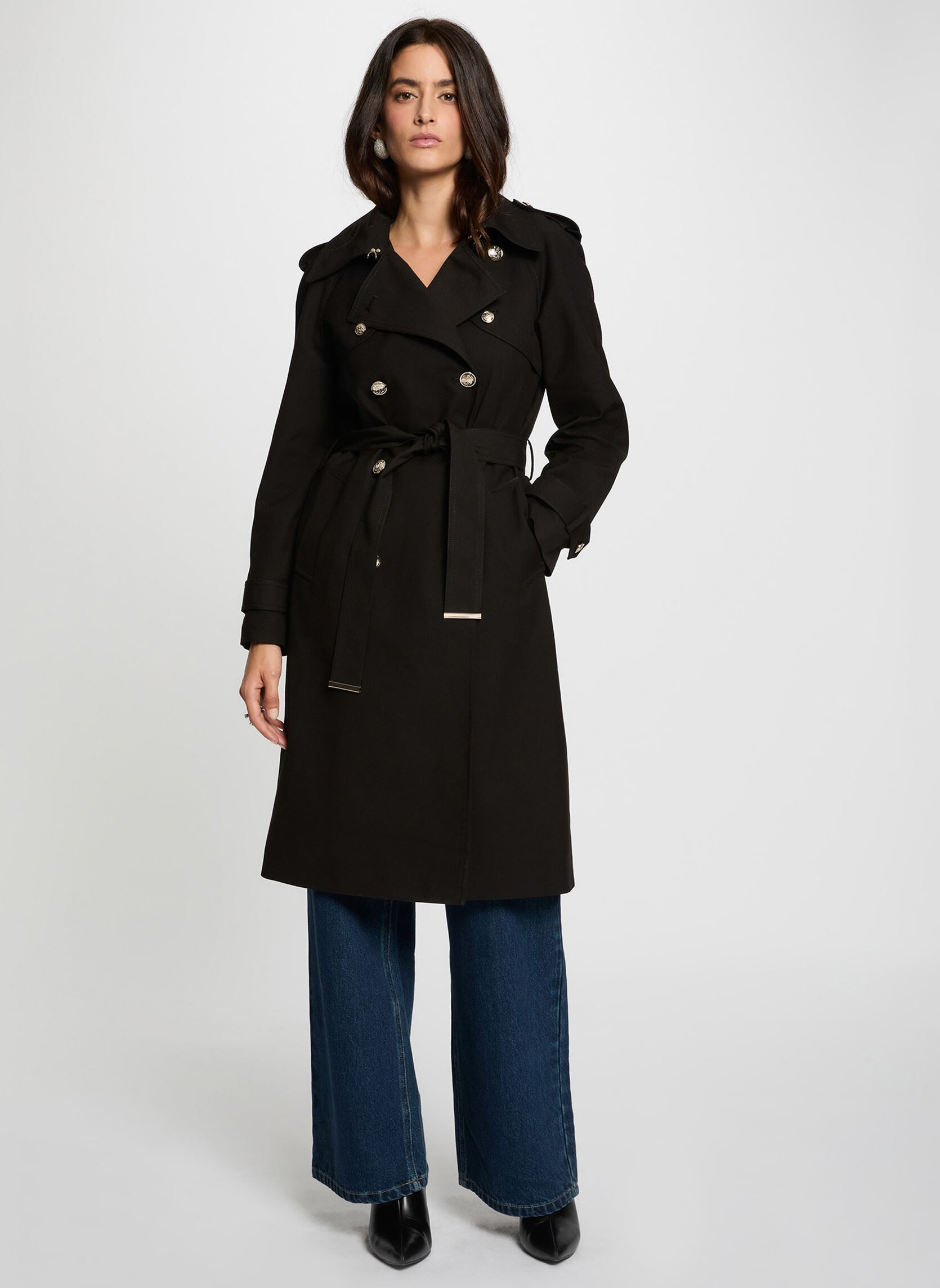 Mäntel 242-GTRENCH1 damen schwarz Morgan Mäntel 242-GTRENCH1 damen schwarz NOIR