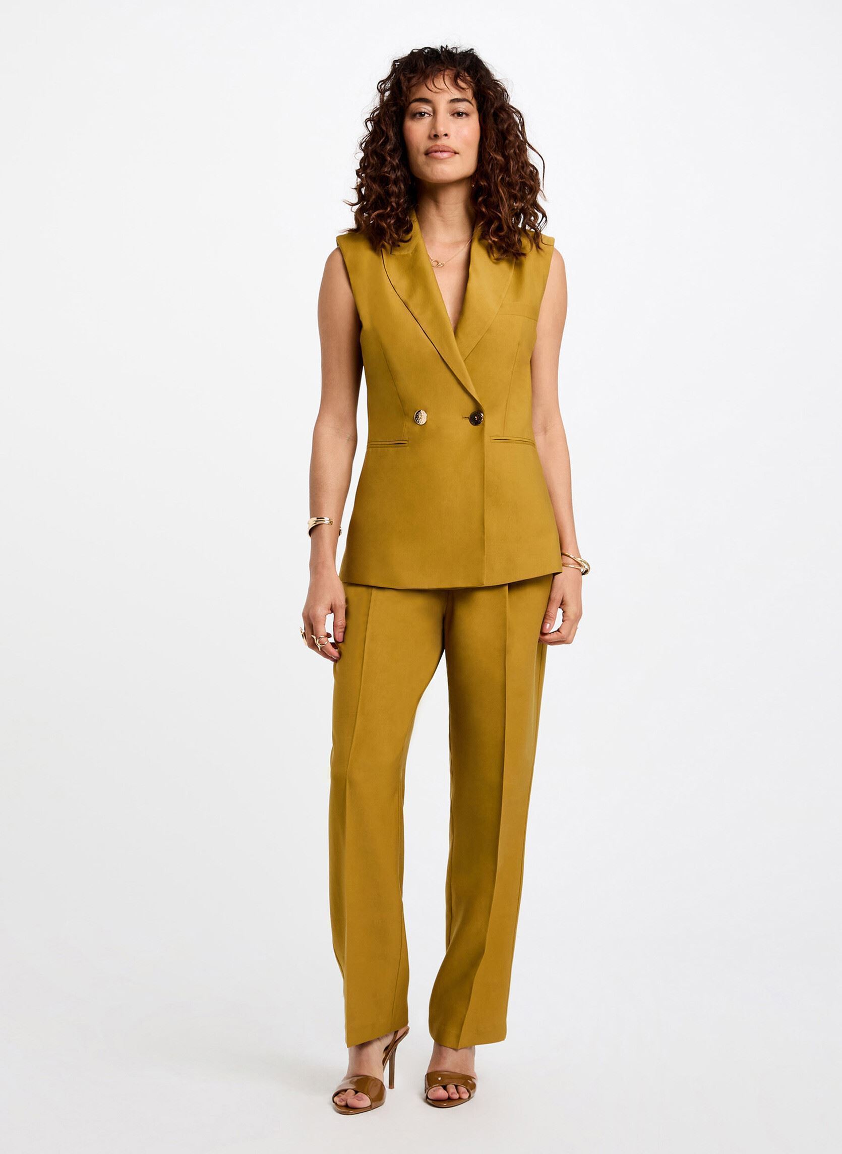 Pantalons droit 252-PFIJA.F femme jaune Morgan Pantalons droit 252-PFIJA.F femme jaune DRIED TOBACCO