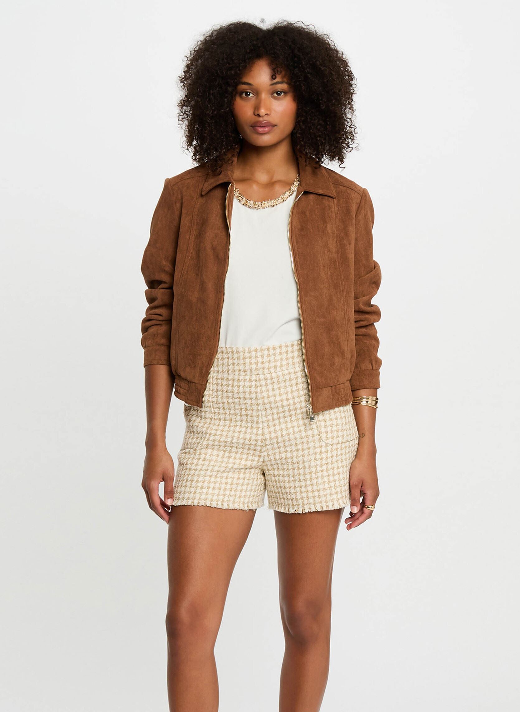 Blouson suédine cognac femme - vue 2