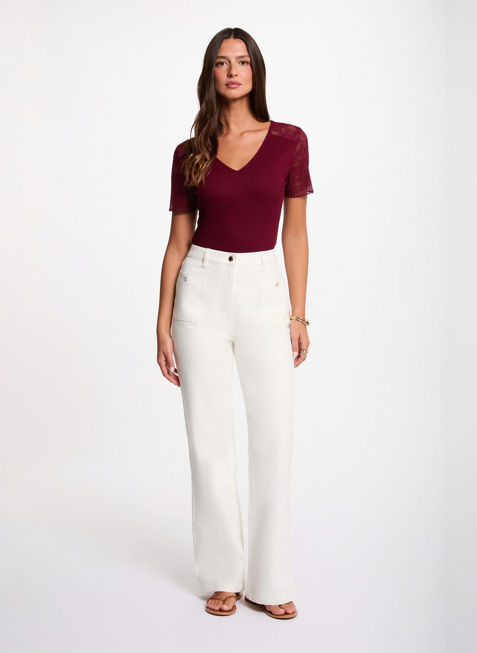 Tee-shirts 252-DIO femme bordeaux Morgan Tee-shirts 252-DIO femme bordeaux BOURGOGNE M