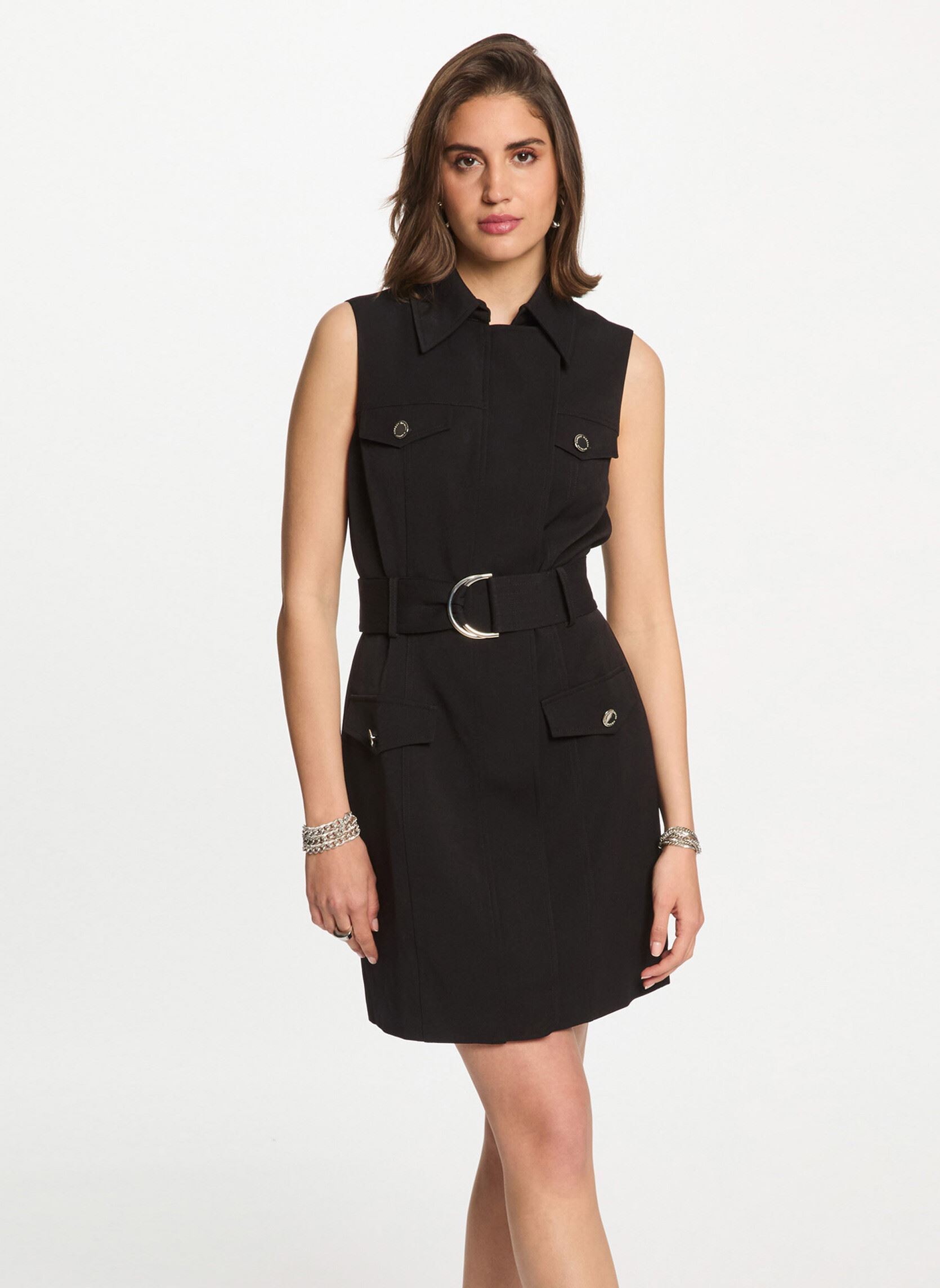 Robe courte cintrée ceinturée femme - vue 2