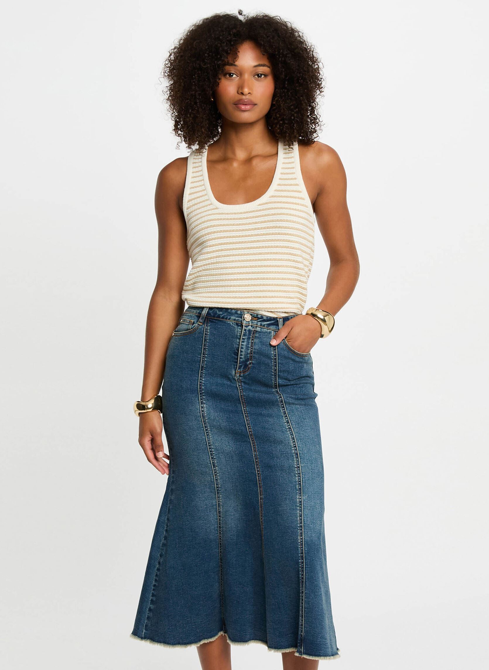 Top en maille rayé femme - vue 2