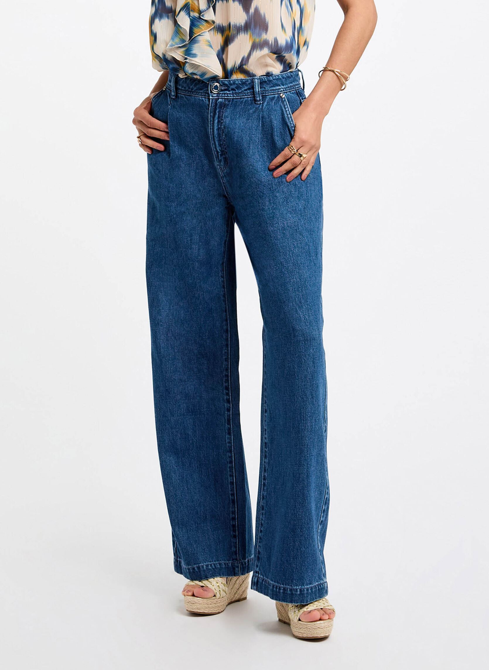 Jeans large taille haute stone femme - vue 2