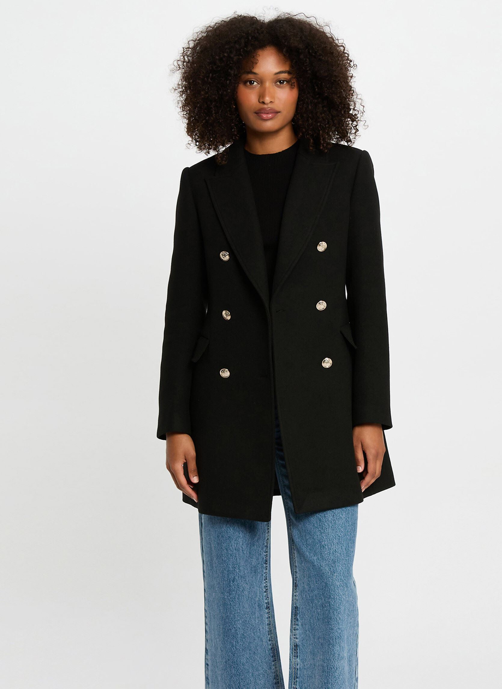 Manteau mi long avec boutons femme - vue 4