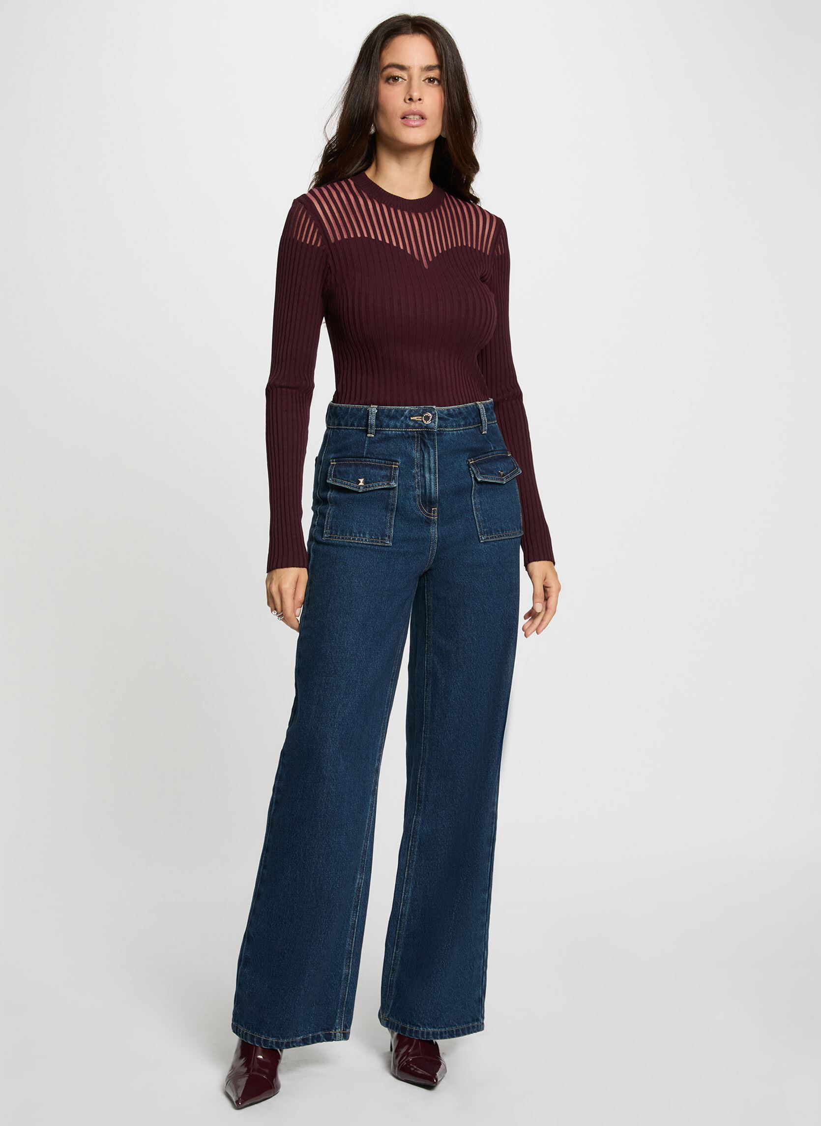 Pulls 252-MAMDO femme violet Morgan Pulls 252-MAMDO femme violet PRUNE M