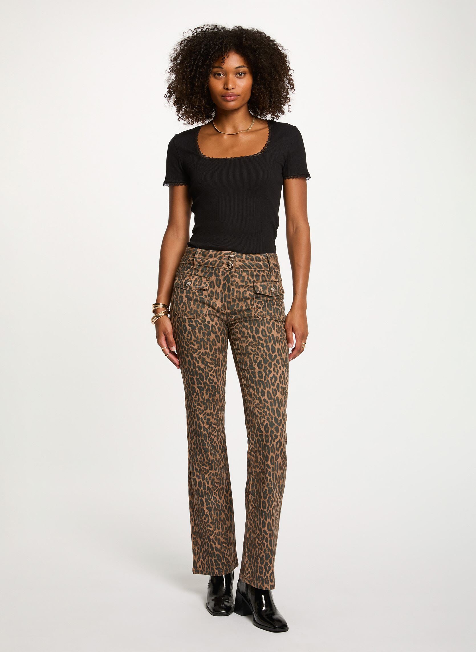 Flared jeans 252-POLEO dames meerkleurig Morgan Flared jeans 252-POLEO dames meerkleurig MULTICO
