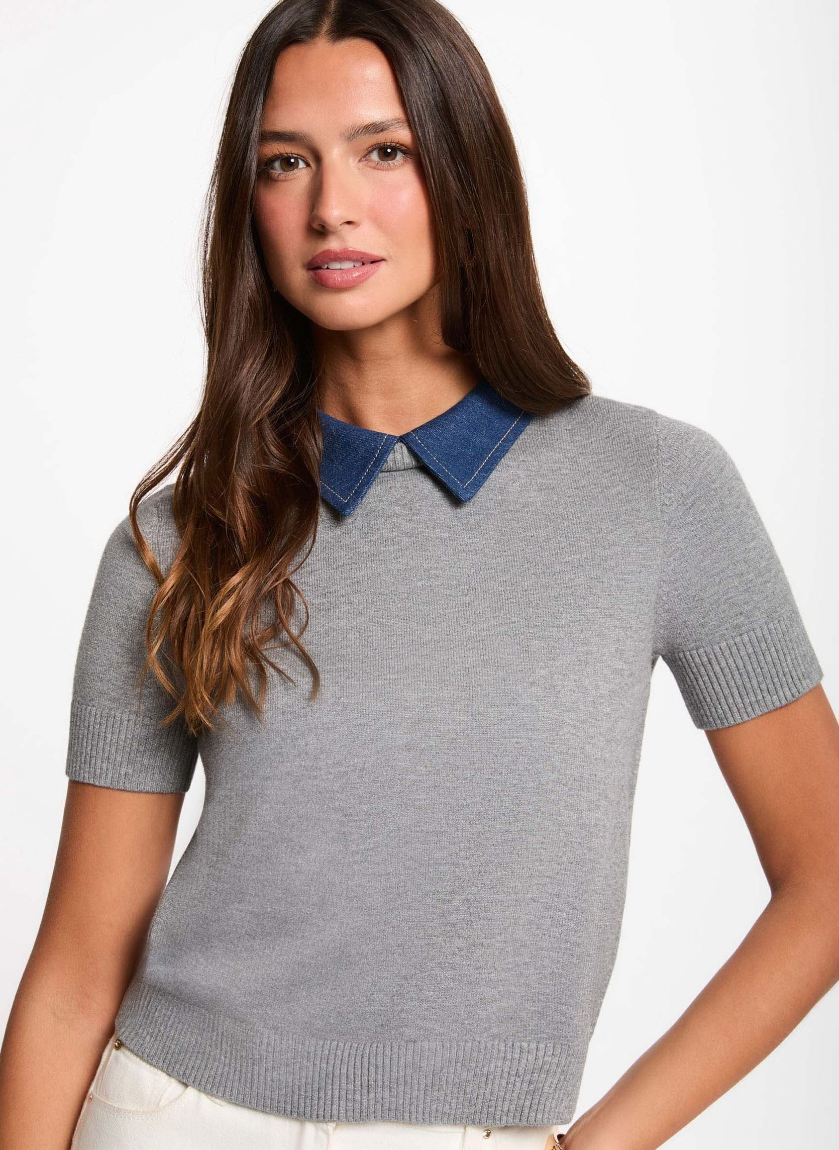 Pull col à revers femme - vue 2
