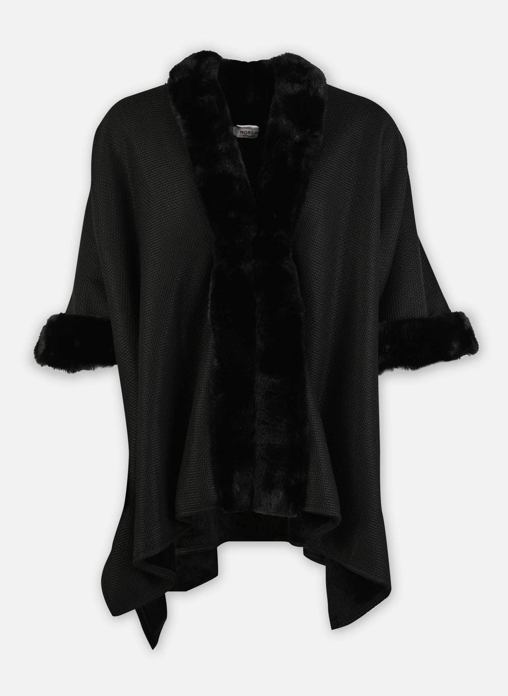 Cape avec détails imitation fourrure femme - vue 4