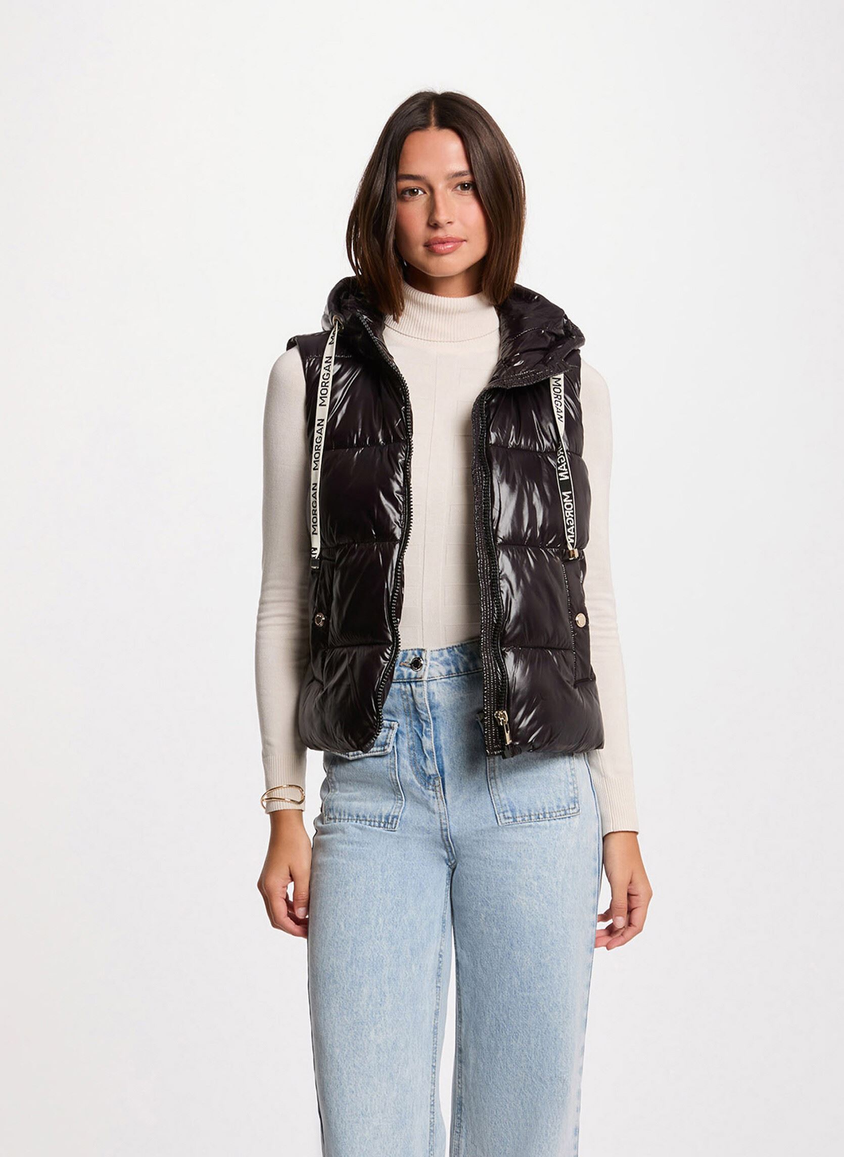 Doudoune aspect vinyle femme