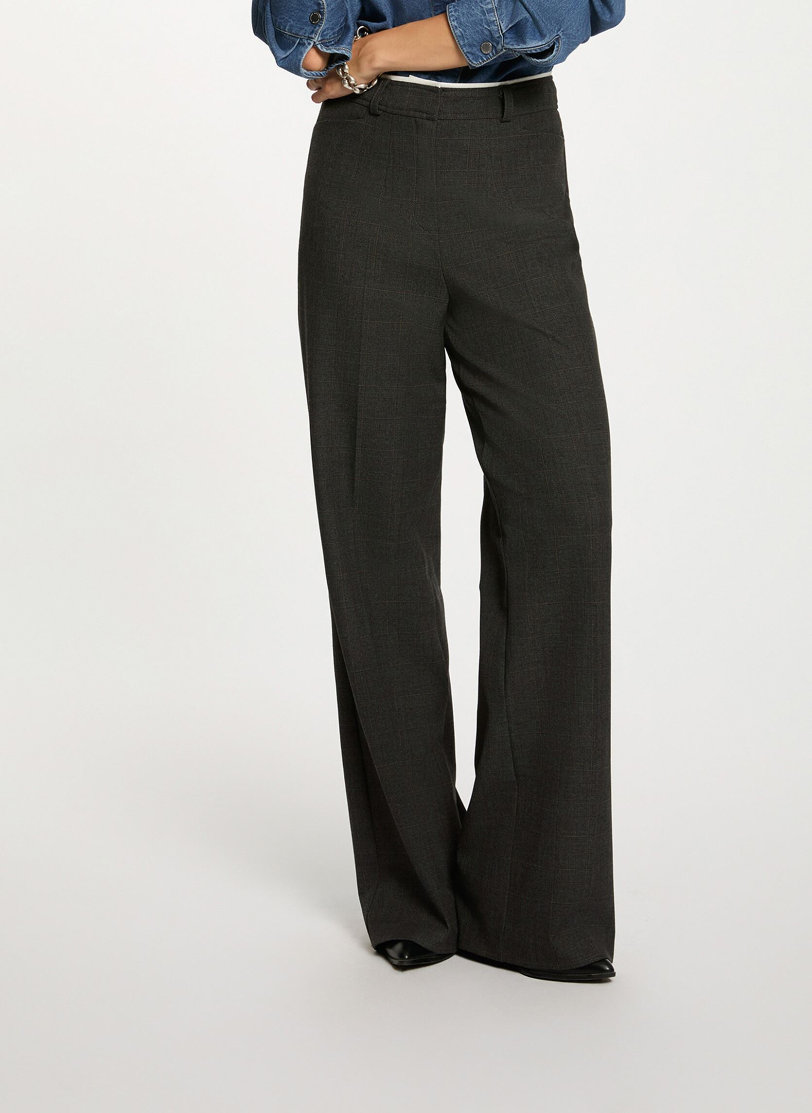 Pantalon large taille haute moyen femme - vue 4