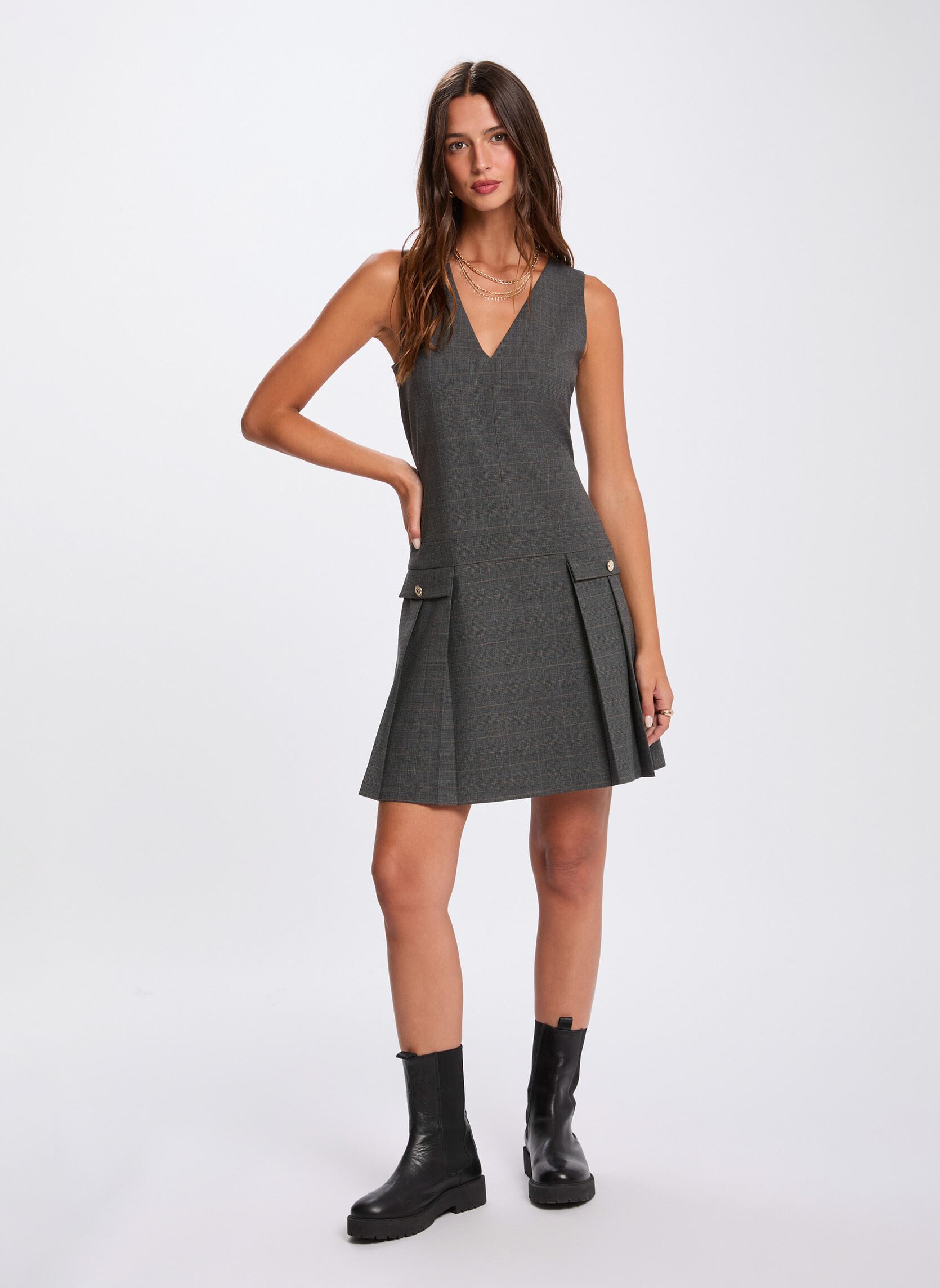 Robe femme grande taille pailletée à effet drapée noir