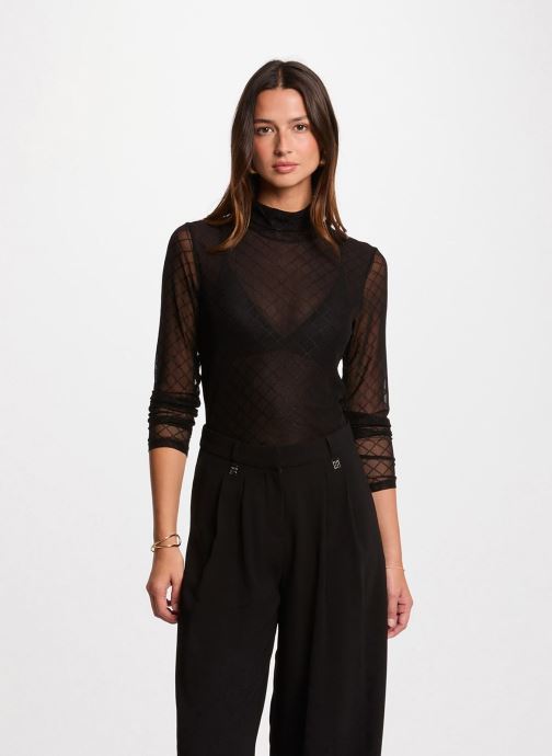 Morgan Tee-shirts manches longues 252-TMESH femme noir