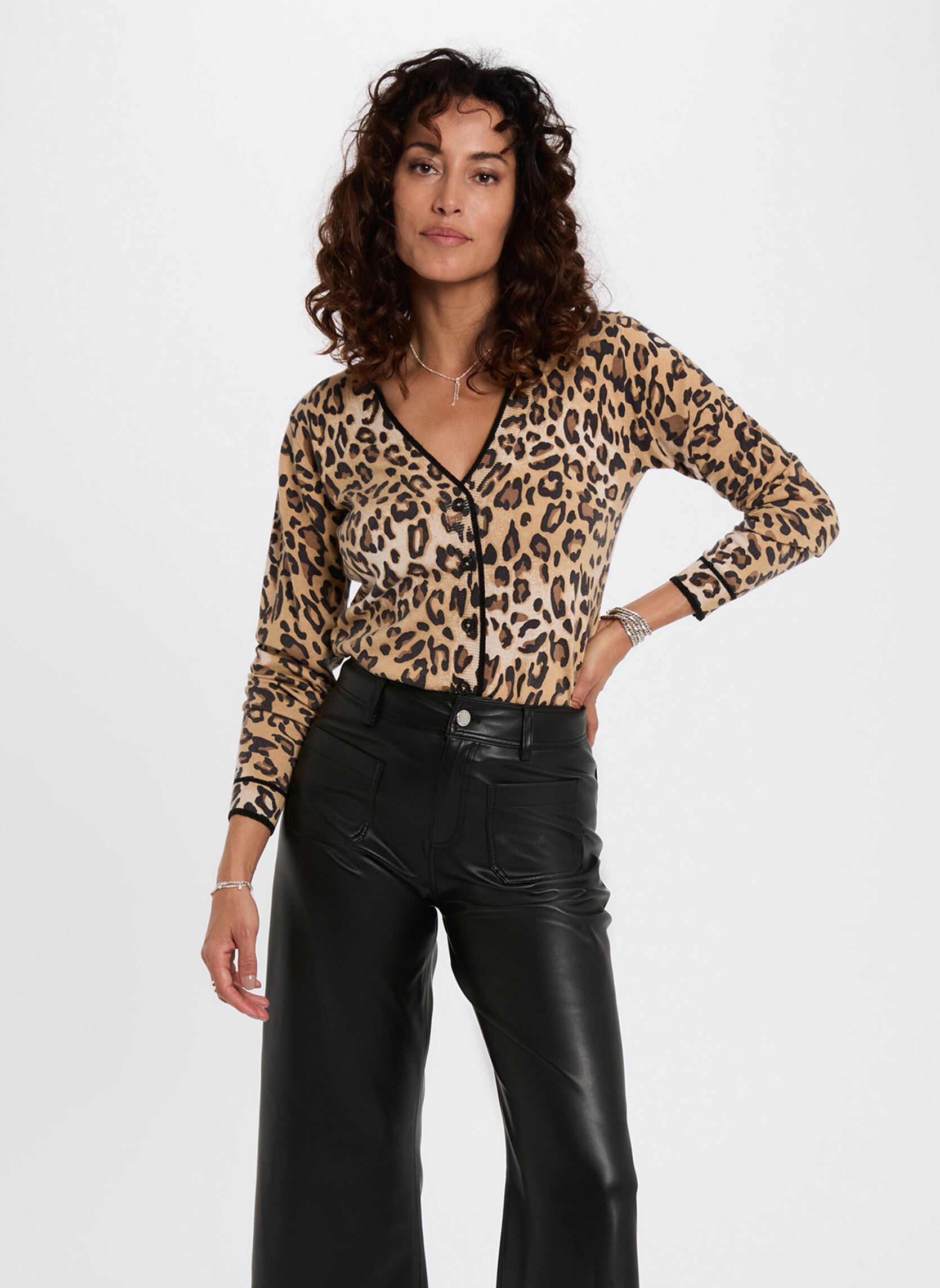 Gilet ajusté col rond sable femme - vue 3