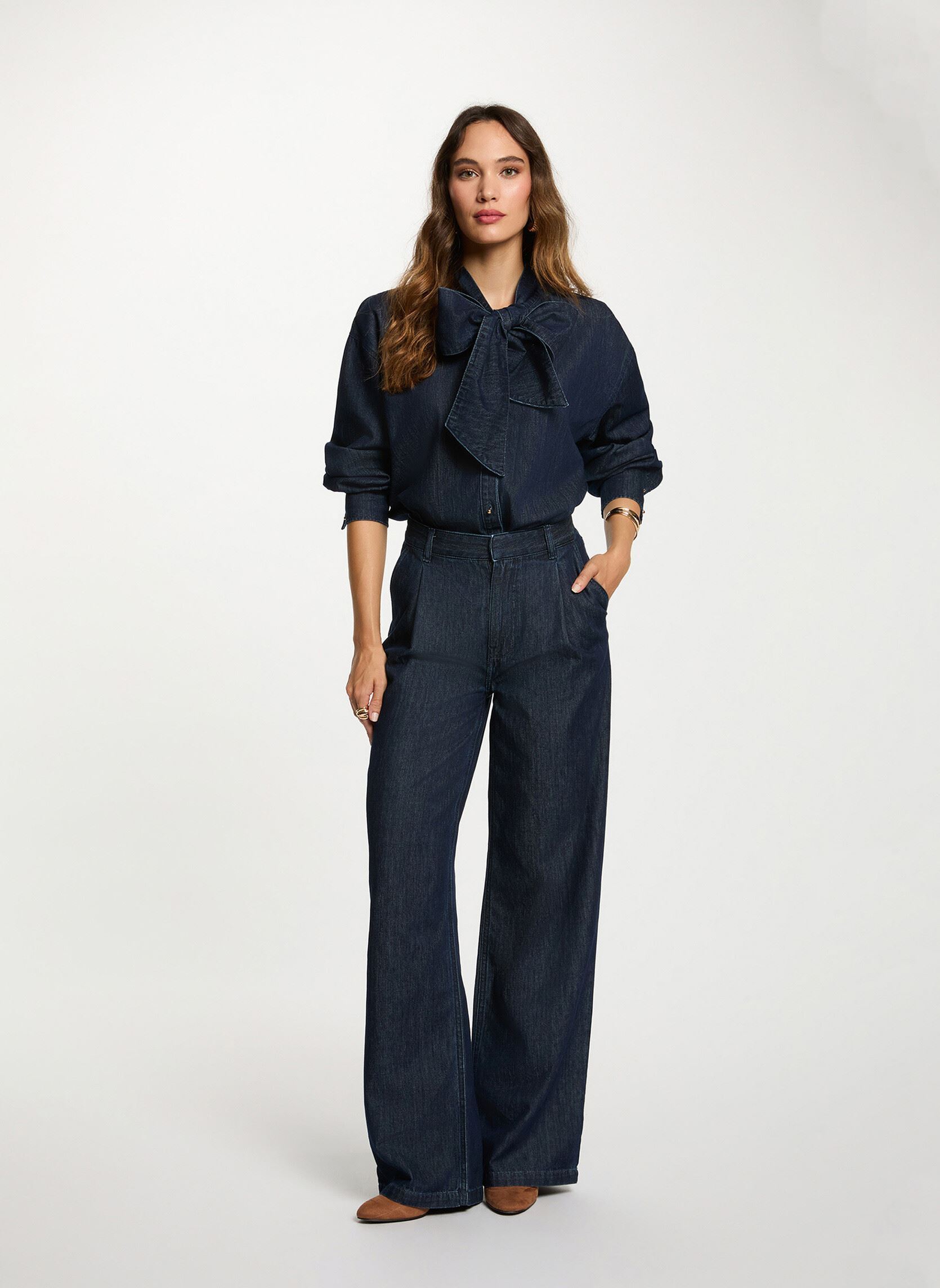 Chemises manches longues 252-CICK femme bleu Morgan Chemises manches longues 252-CICK femme bleu DENIM BRUT
