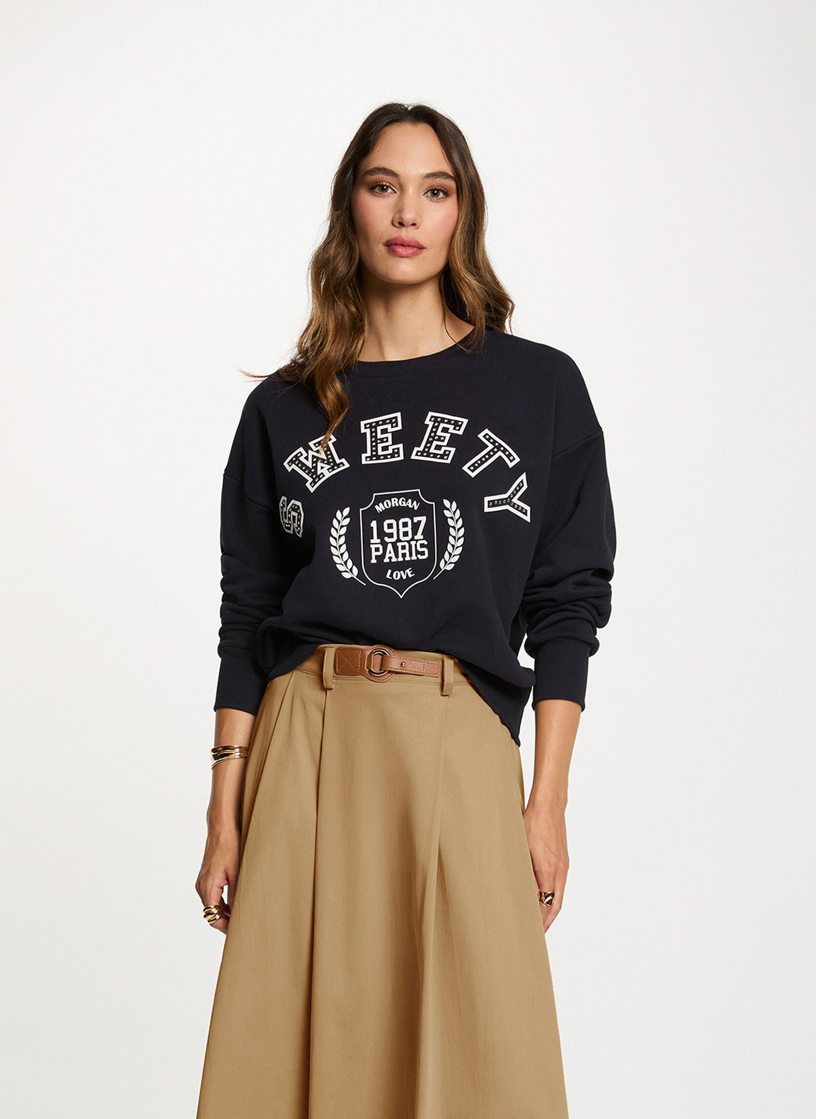 Sweat col rond imprimé femme - vue 4