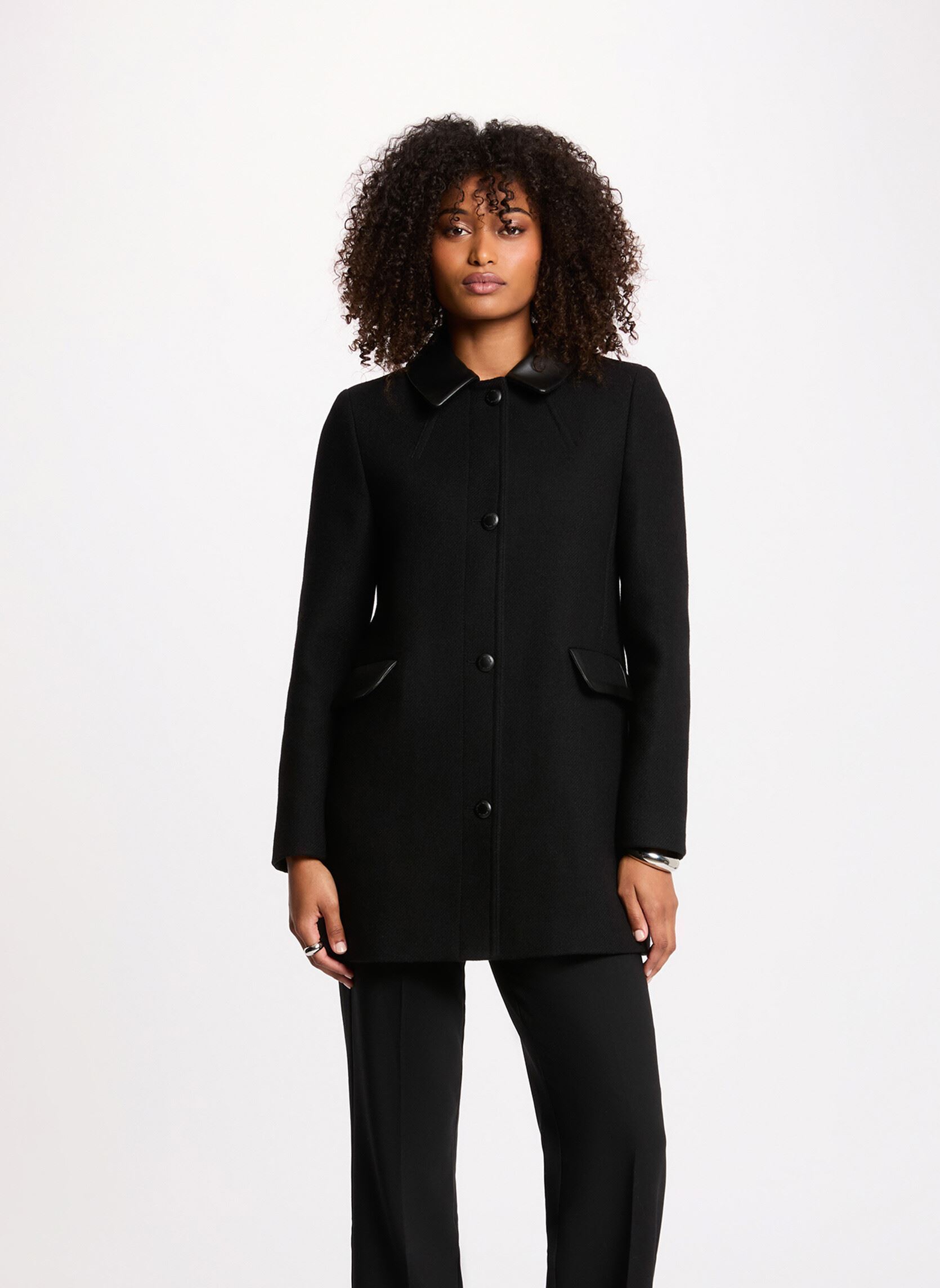 Manteau droit mi long femme - vue 2