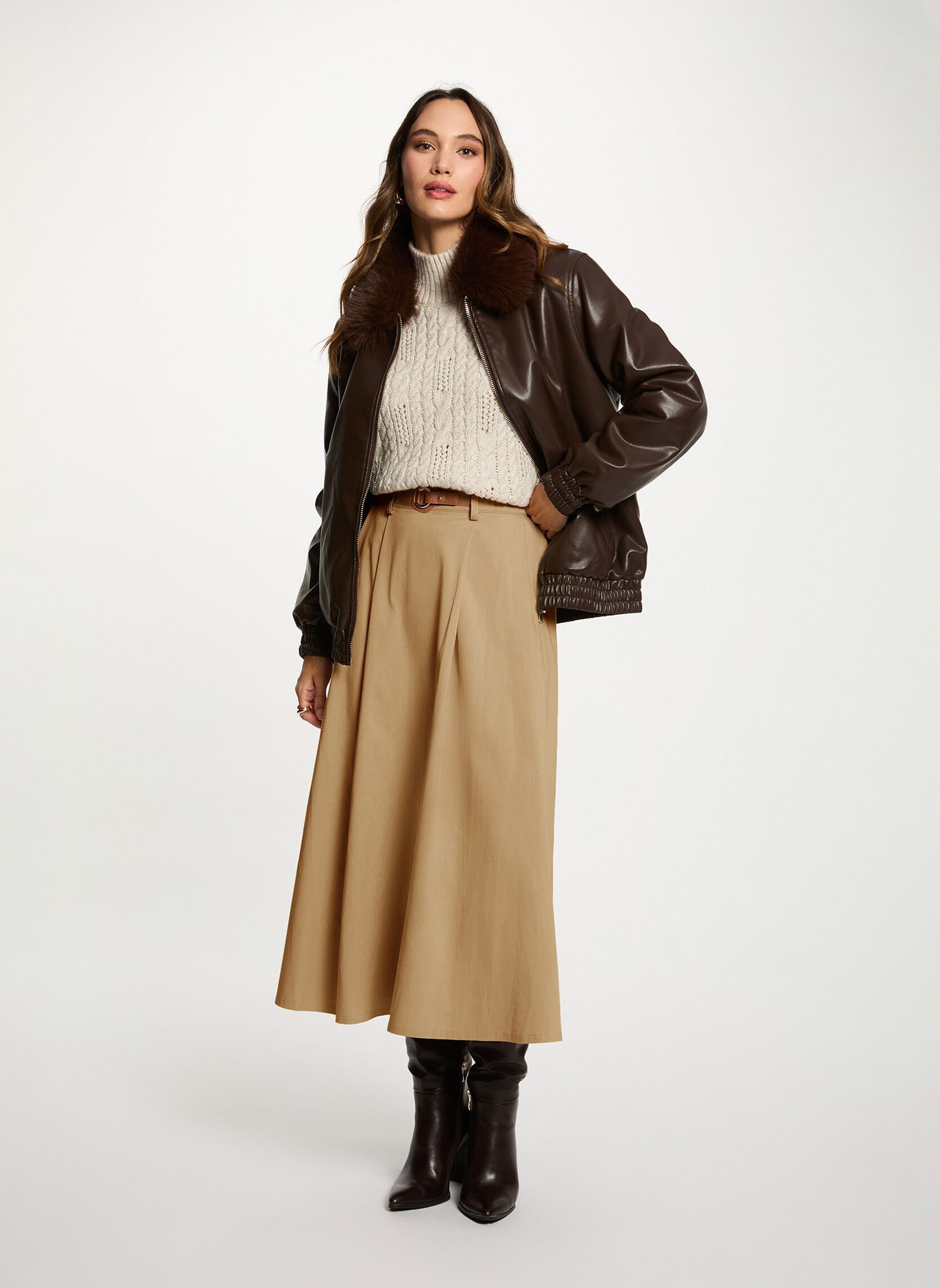 Vestes en cuir 252-GEMPER femme marron Morgan Vestes en cuir 252-GEMPER femme marron CAFE M