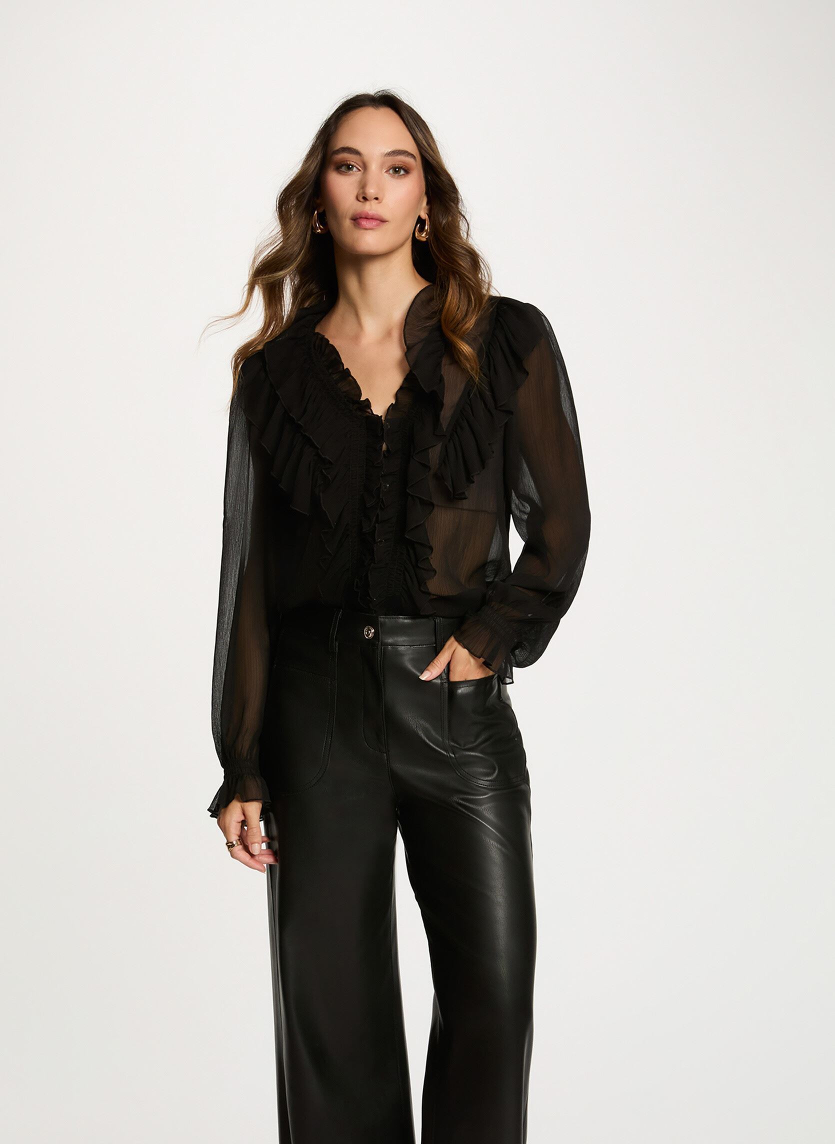 Chemise fluide col v femme - vue 7