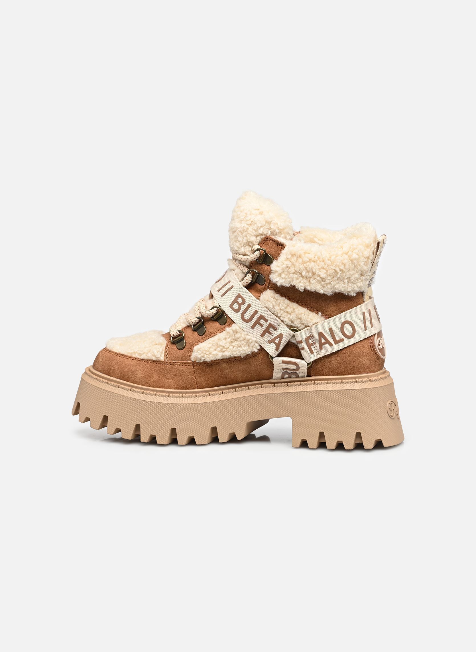 Geschnürte Stiefeletten Aspen Com Mid Warm damen braun Buffalo Geschnürte Stiefeletten Aspen Com Mid Warm damen braun BEIGE/COGNAC