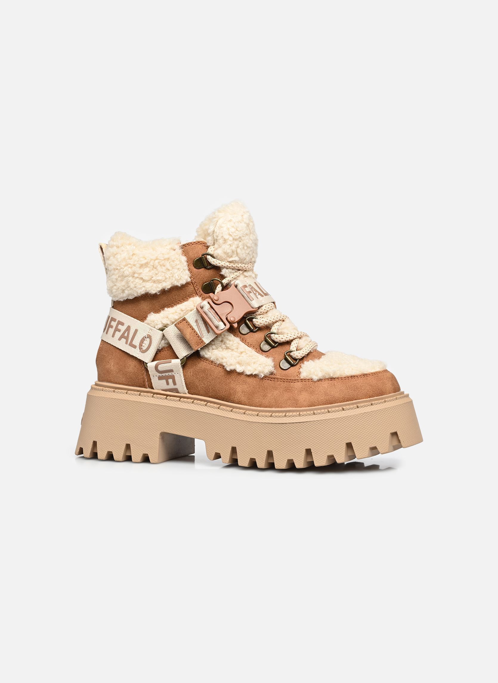Geschnürte Stiefeletten Aspen Com Mid Warm damen braun Buffalo Geschnürte Stiefeletten Aspen Com Mid Warm damen braun BEIGE/COGNAC