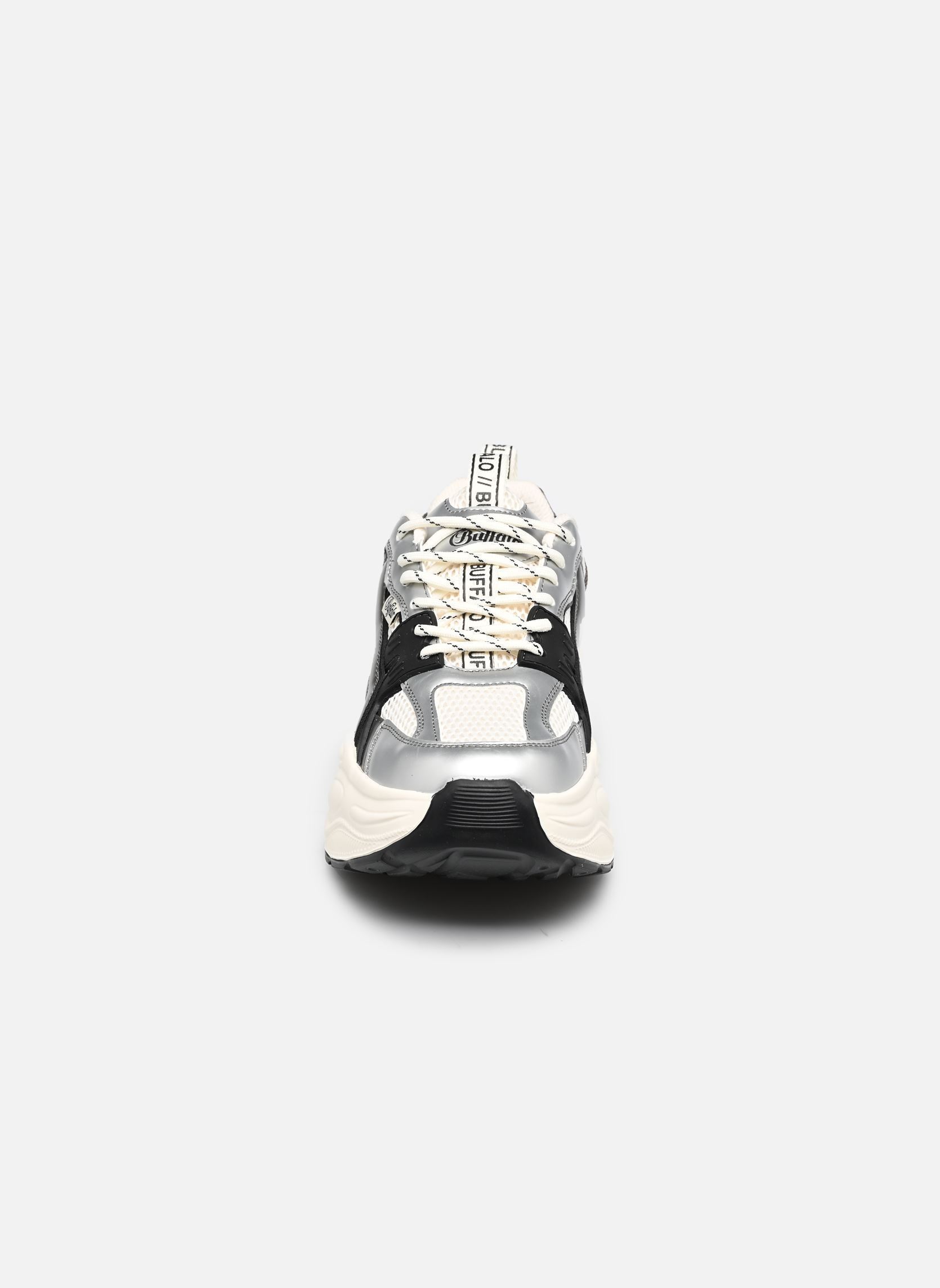Sleehak sneakers Yuno dames wit Buffalo Sleehak sneakers Yuno dames wit CREAM/SILVER/PEWTER