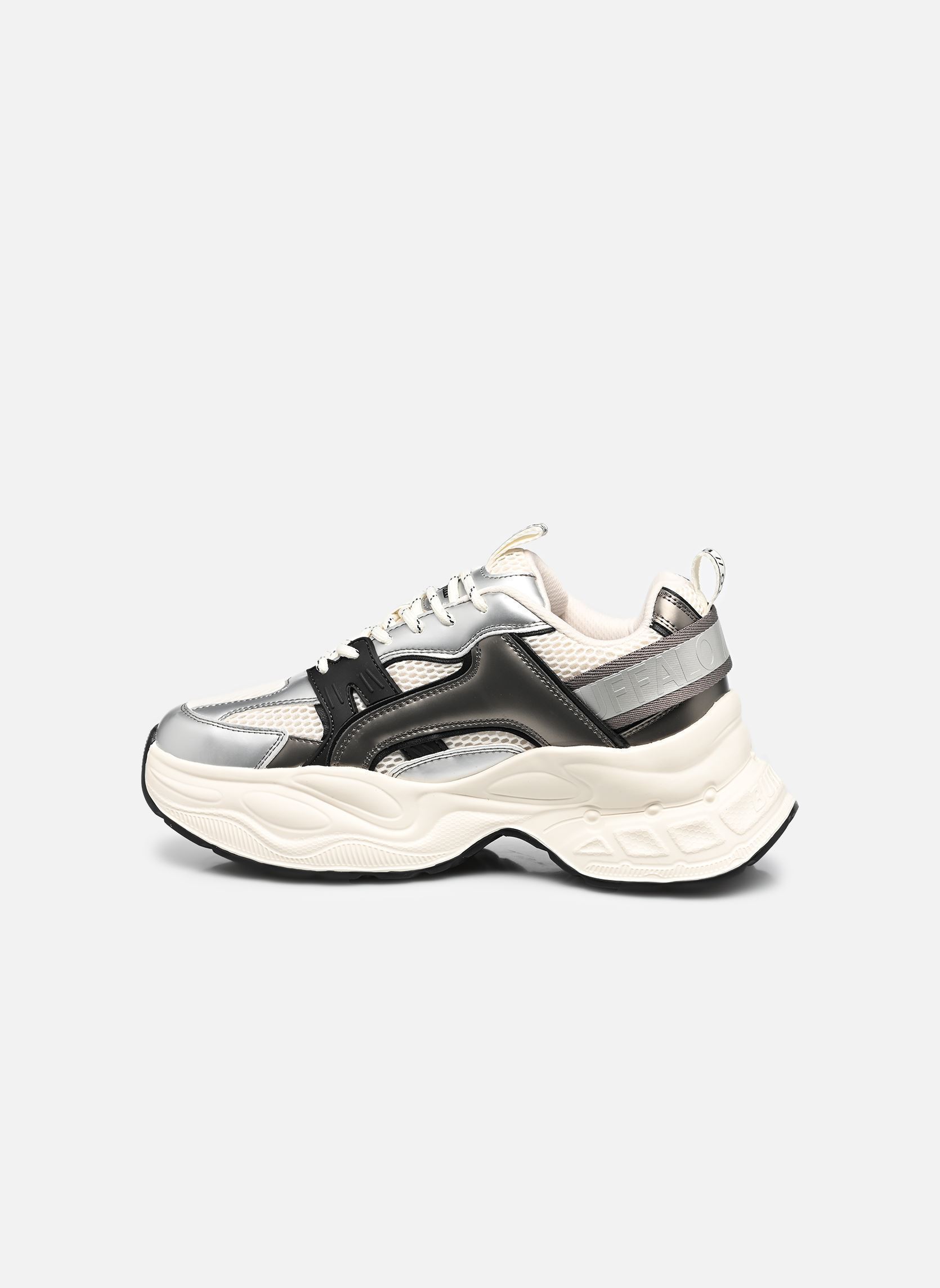 Sleehak sneakers Yuno dames wit Buffalo Sleehak sneakers Yuno dames wit CREAM/SILVER/PEWTER