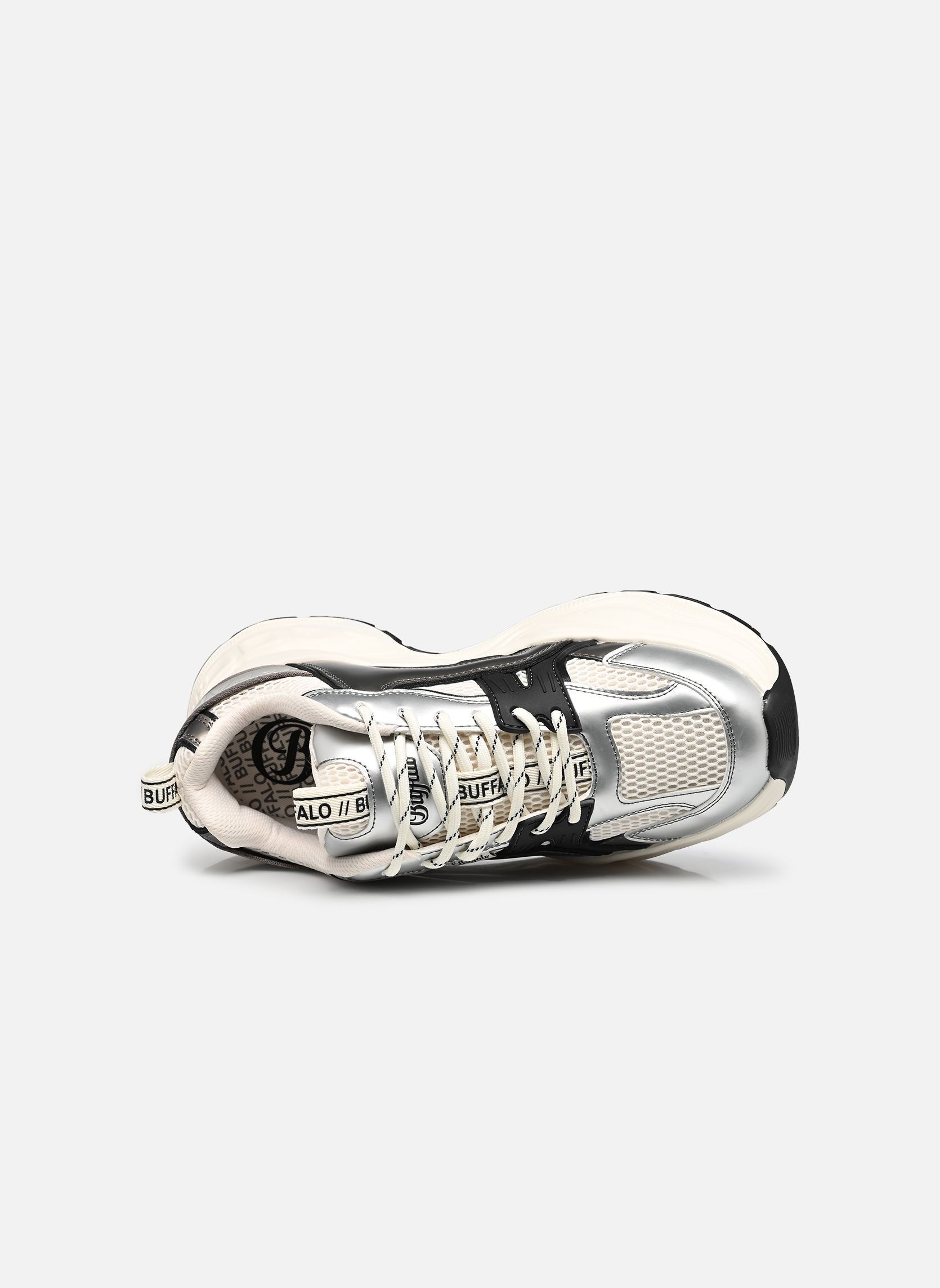 Sleehak sneakers Yuno dames wit Buffalo Sleehak sneakers Yuno dames wit CREAM/SILVER/PEWTER