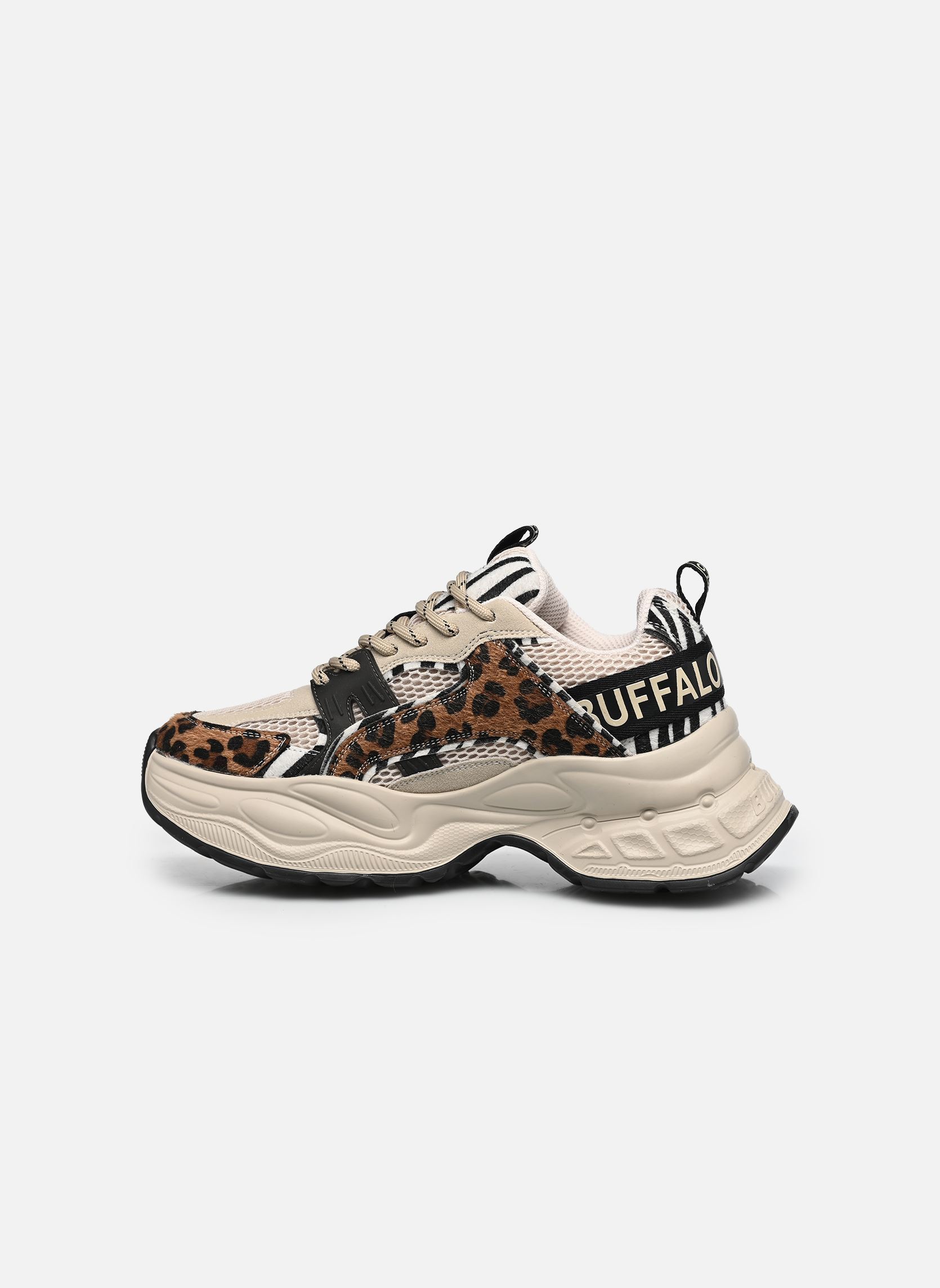Baskets compensées Yuno femme beige Buffalo Baskets compensées Yuno femme beige BEIGE ANIMAL MIX