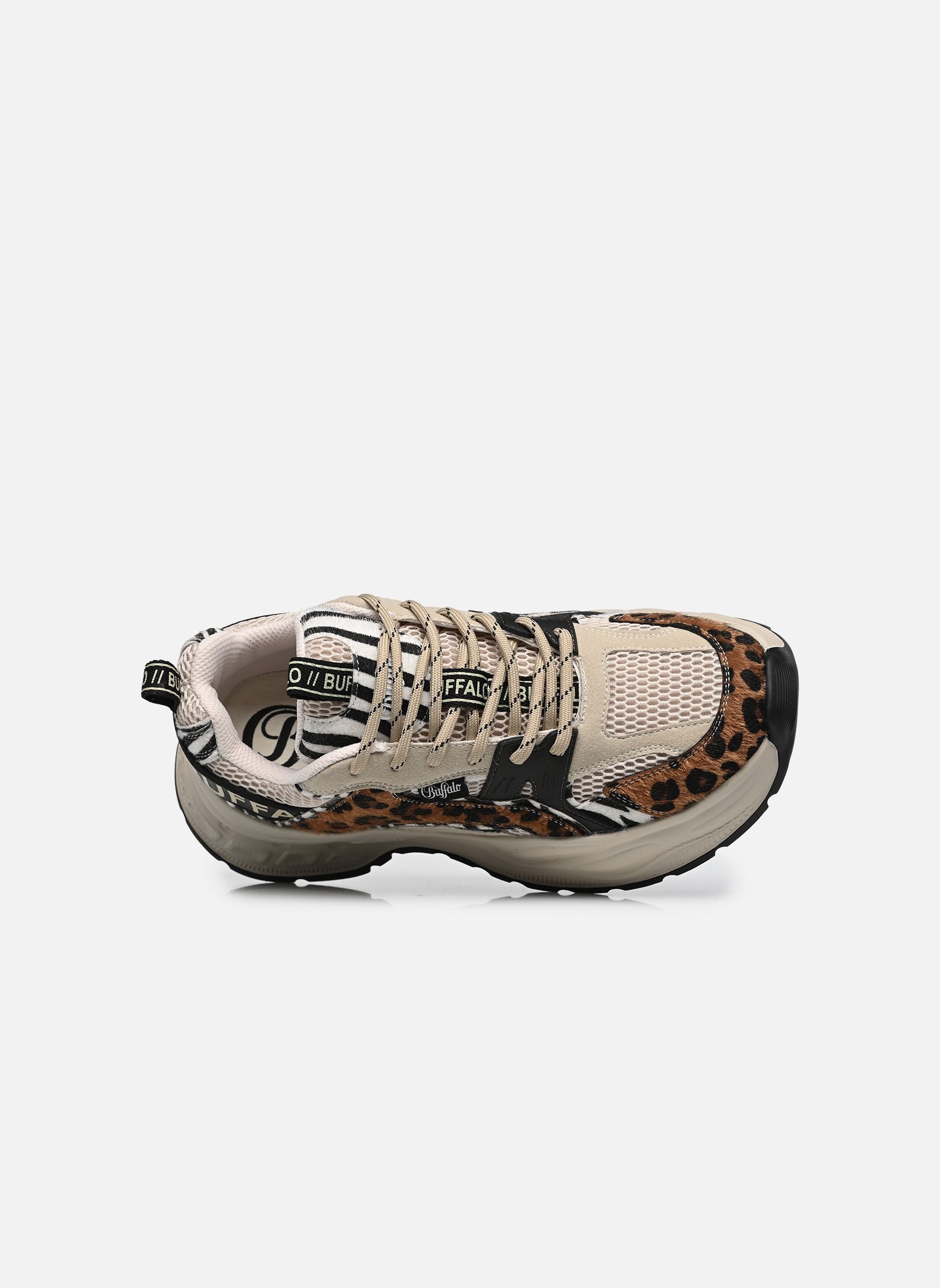Baskets compensées Yuno femme beige Buffalo Baskets compensées Yuno femme beige BEIGE ANIMAL MIX