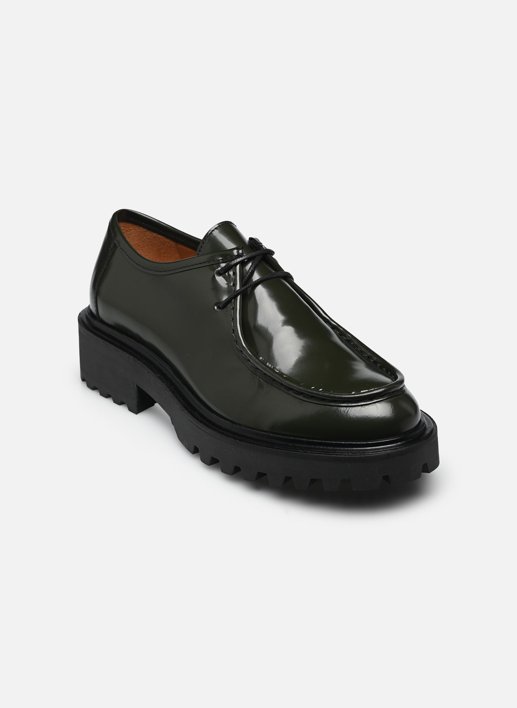 Derby pour gomme cuir noir et semelle gomme Alfred - Maison e
