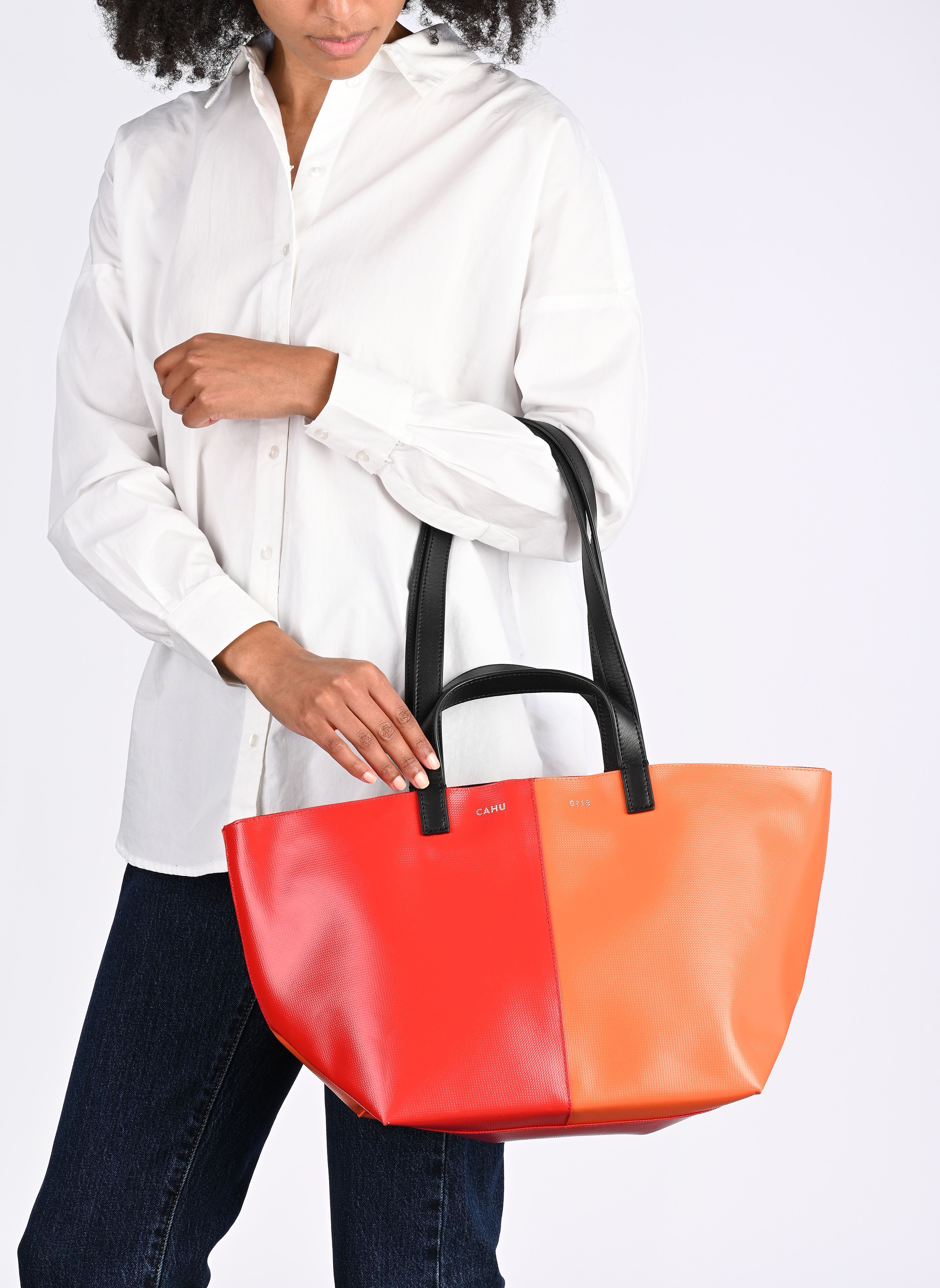 Grote winkelzak Pratique Zippé Small dames rood CAHU Grote winkelzak Pratique Zippé Small dames rood RED/ORANGE