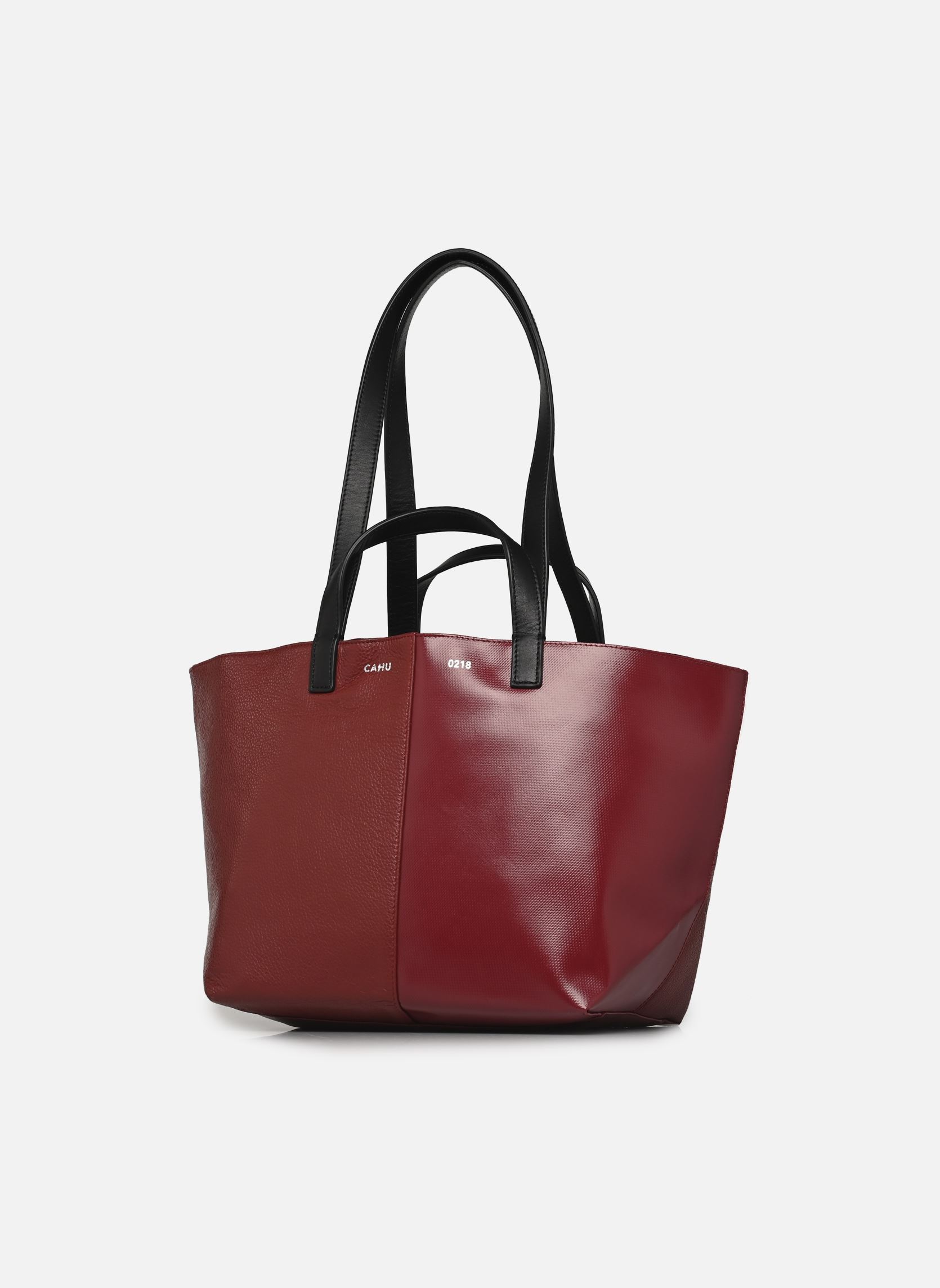 Cabas Pratique Cuir Small femme bordeaux CAHU Cabas Pratique Cuir Small femme bordeaux BURGUNDY/BURGUNDY