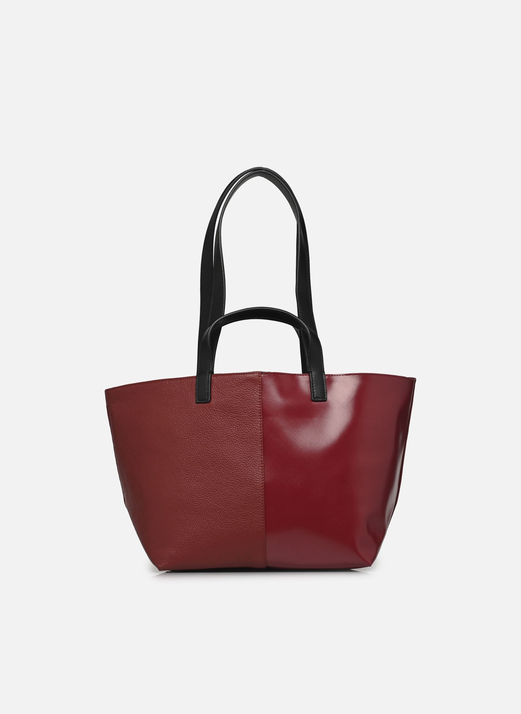 Cabas Pratique Cuir Small femme bordeaux CAHU Cabas Pratique Cuir Small femme bordeaux BURGUNDY/BURGUNDY