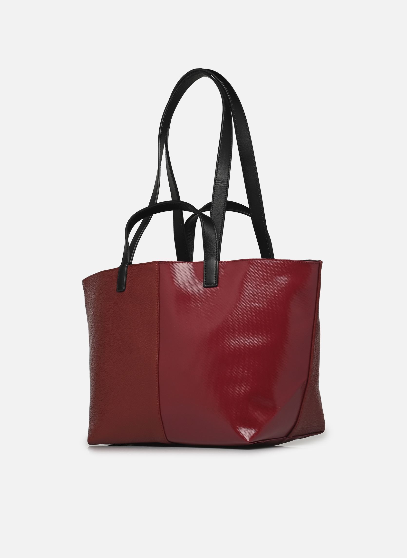 Cabas Pratique Cuir Small femme bordeaux CAHU Cabas Pratique Cuir Small femme bordeaux BURGUNDY/BURGUNDY