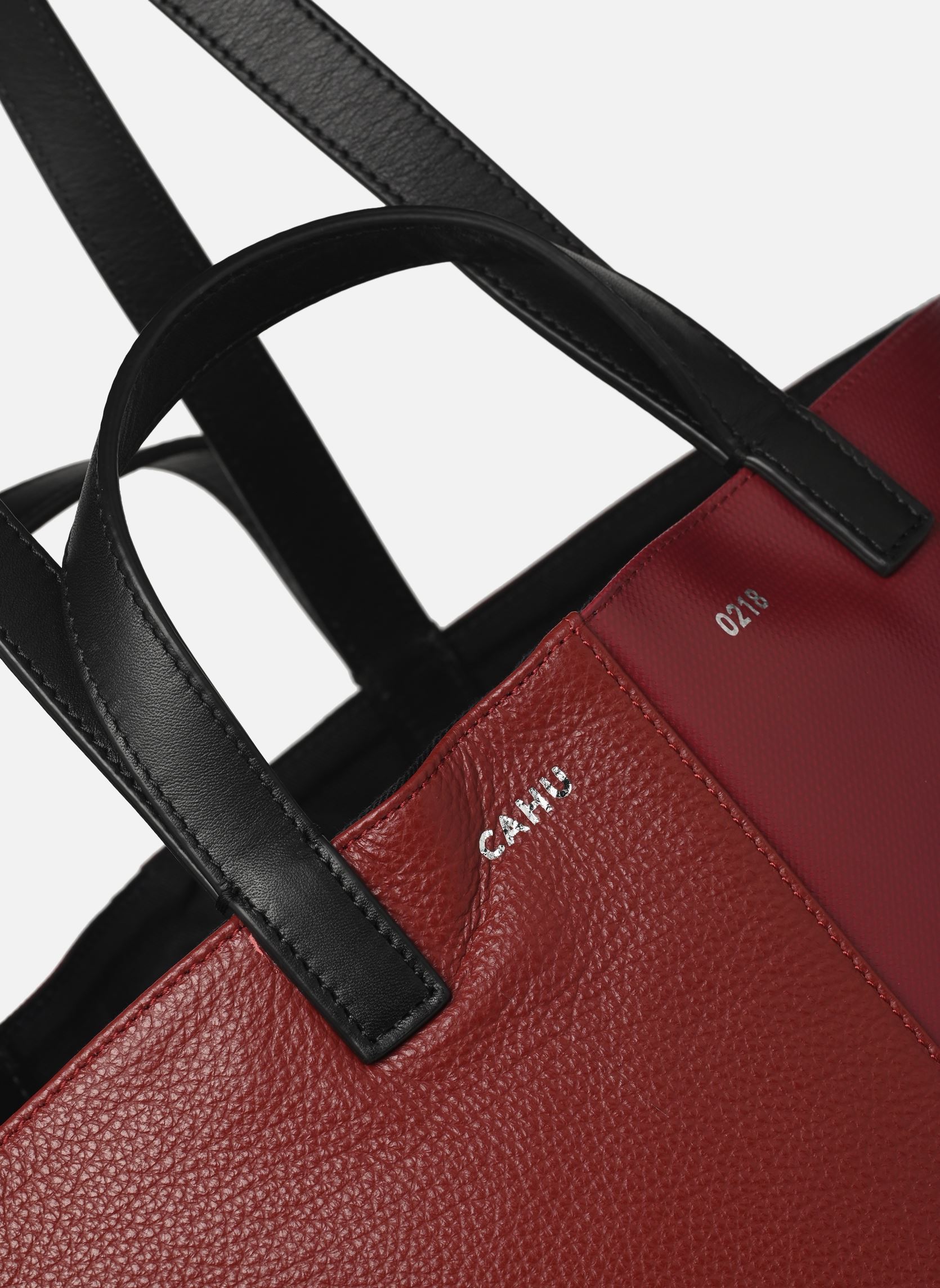 Cabas Pratique Cuir Small femme bordeaux CAHU Cabas Pratique Cuir Small femme bordeaux BURGUNDY/BURGUNDY