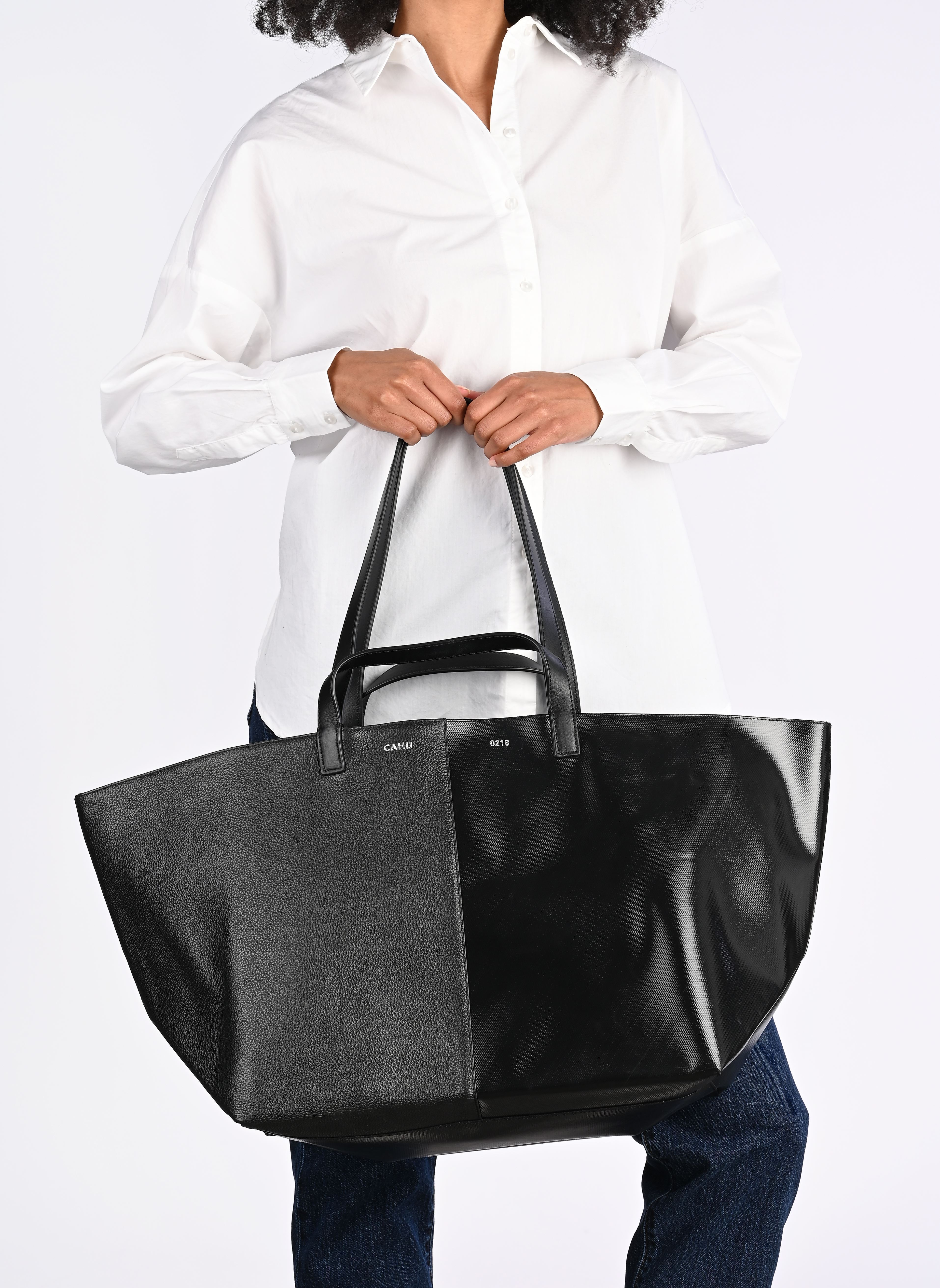 Shopper Pratique Cuir Medium damen schwarz CAHU Shopper Pratique Cuir Medium damen schwarz Black/black