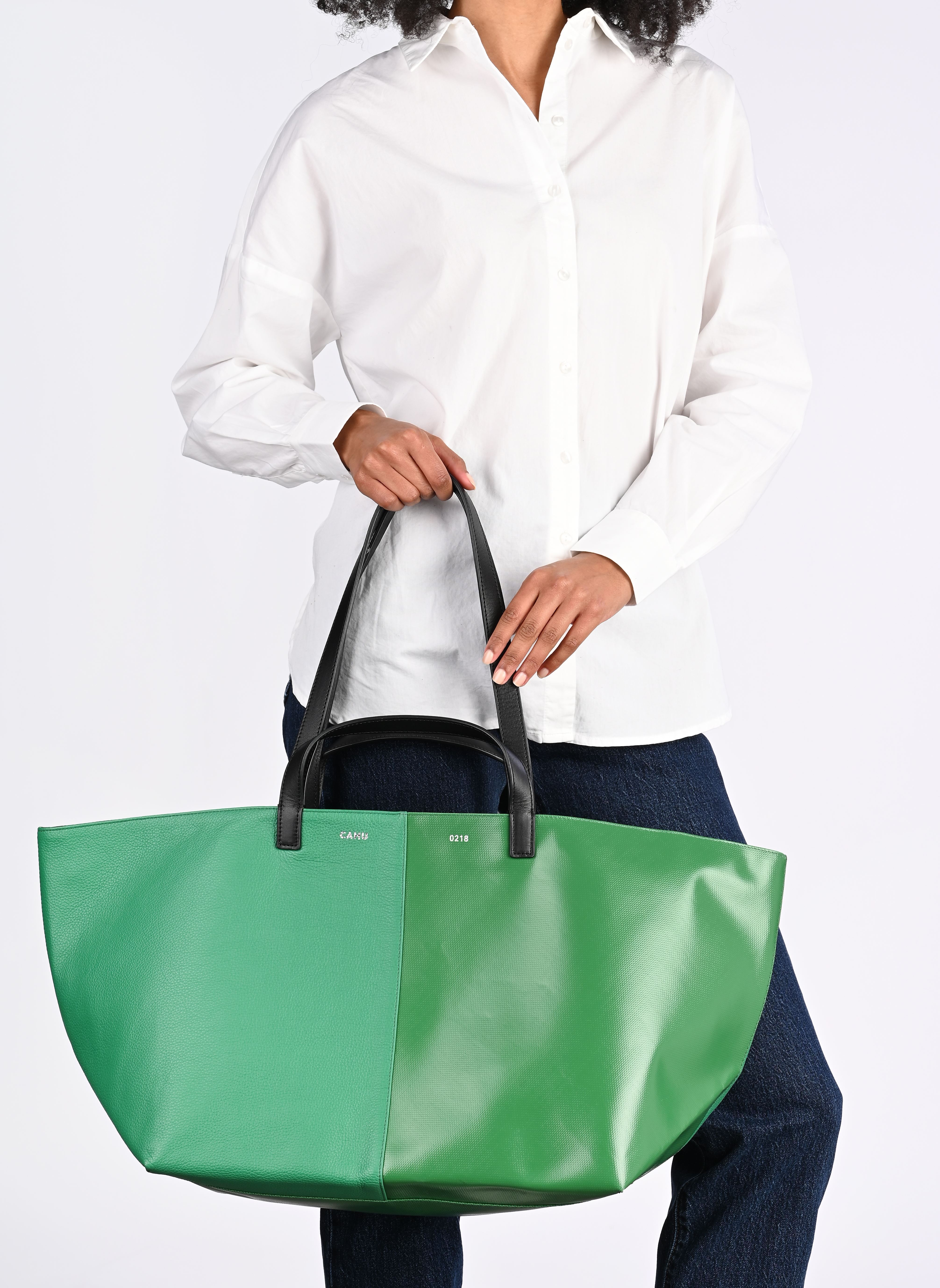 Grote winkelzak Pratique Cuir Medium dames groen CAHU Grote winkelzak Pratique Cuir Medium dames groen DARK GREEN/DARK GREEN