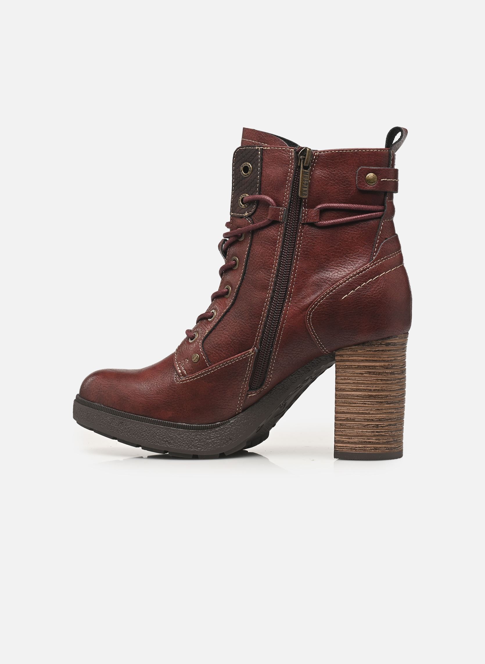 Bottines à lacets 15M0142001 femme bordeaux Mustang shoes Bottines à lacets 15M0142001 femme bordeaux BORDO