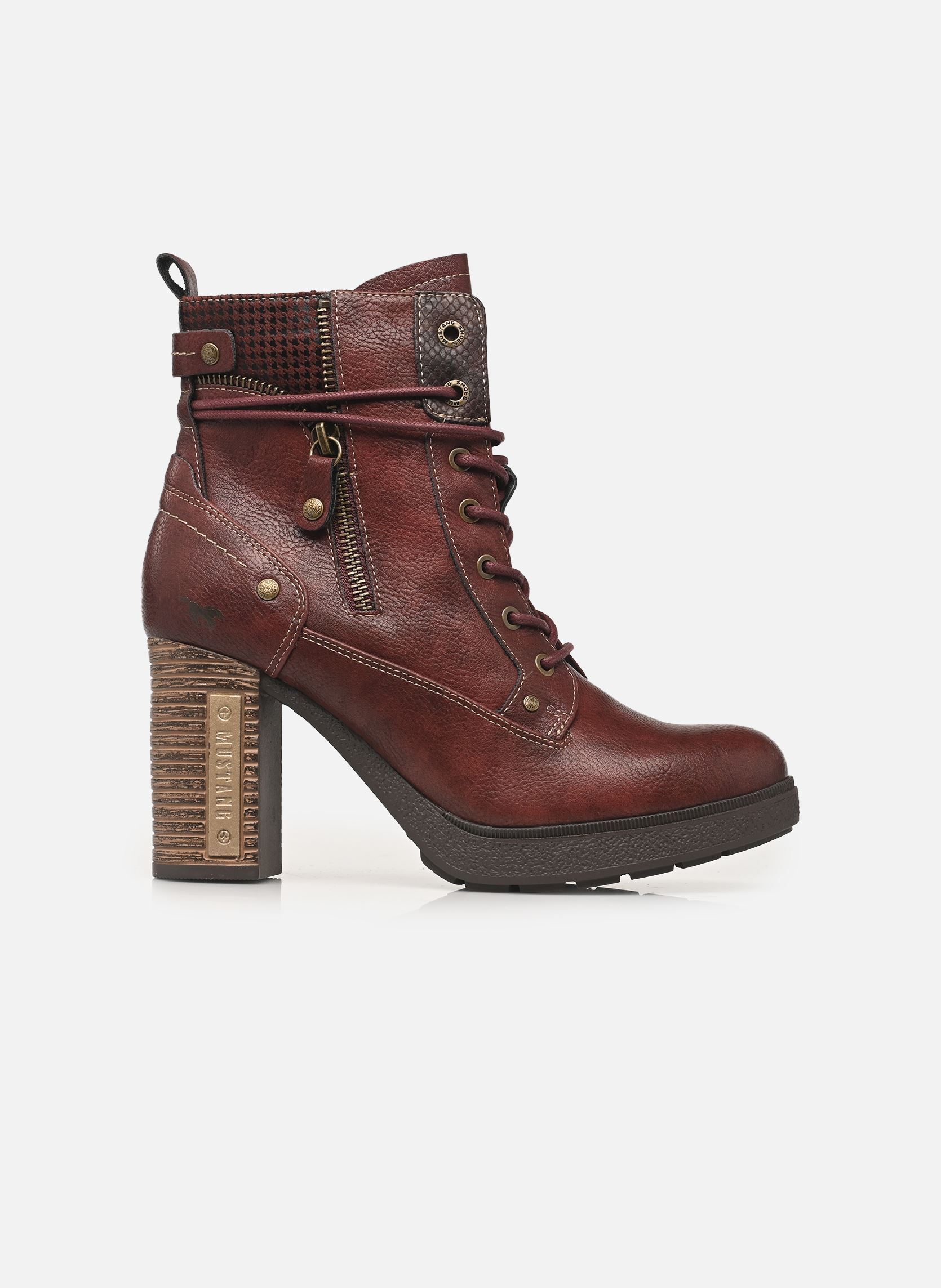 Bottines à lacets 15M0142001 femme bordeaux Mustang shoes Bottines à lacets 15M0142001 femme bordeaux BORDO