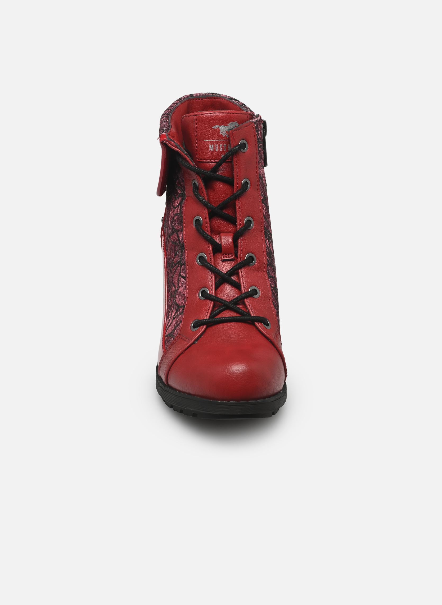 Geschnürte Stiefeletten 15M0162011 damen rot Mustang shoes Geschnürte Stiefeletten 15M0162011 damen rot RED-MULTI