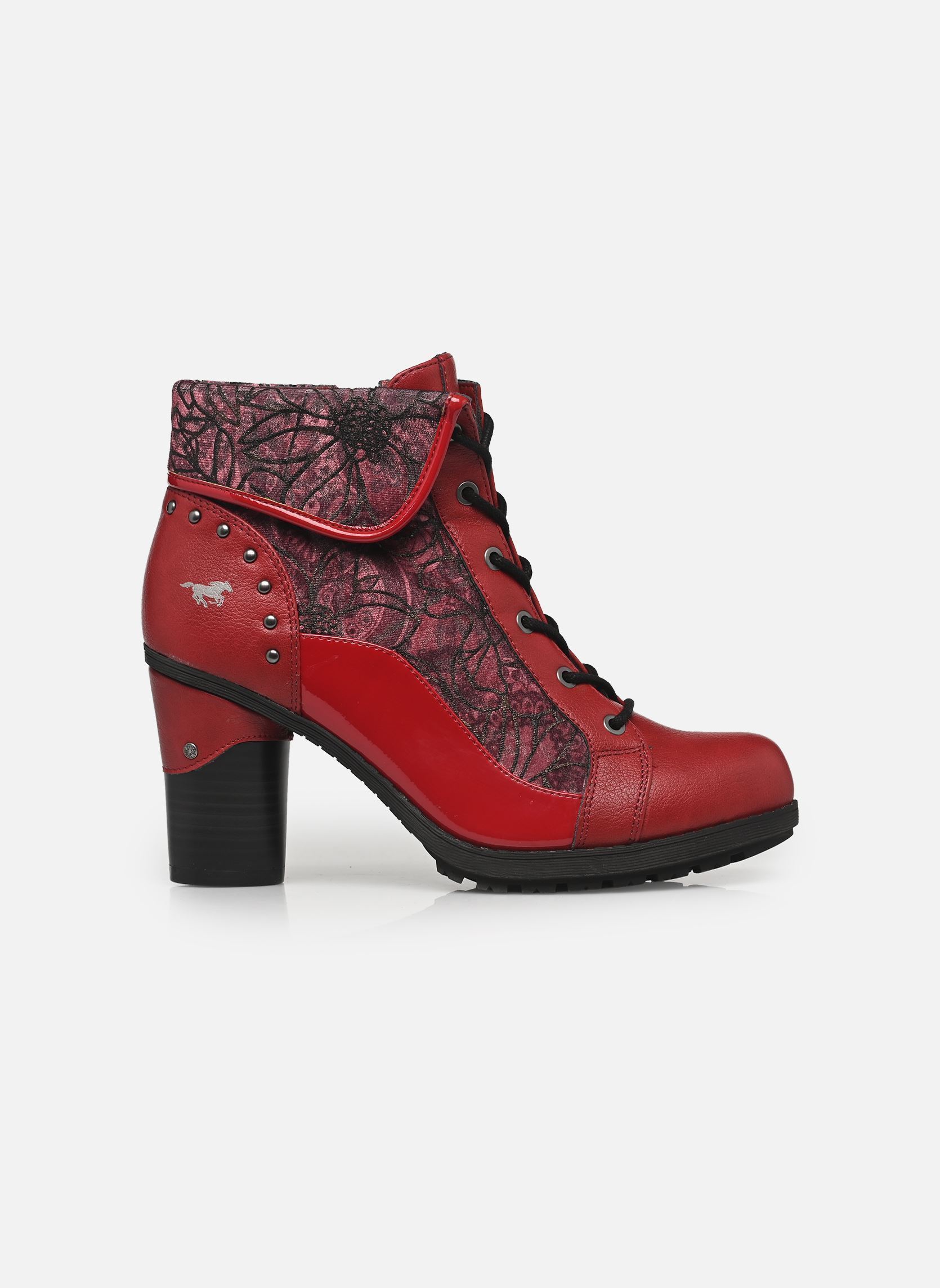 Geschnürte Stiefeletten 15M0162011 damen rot Mustang shoes Geschnürte Stiefeletten 15M0162011 damen rot RED-MULTI