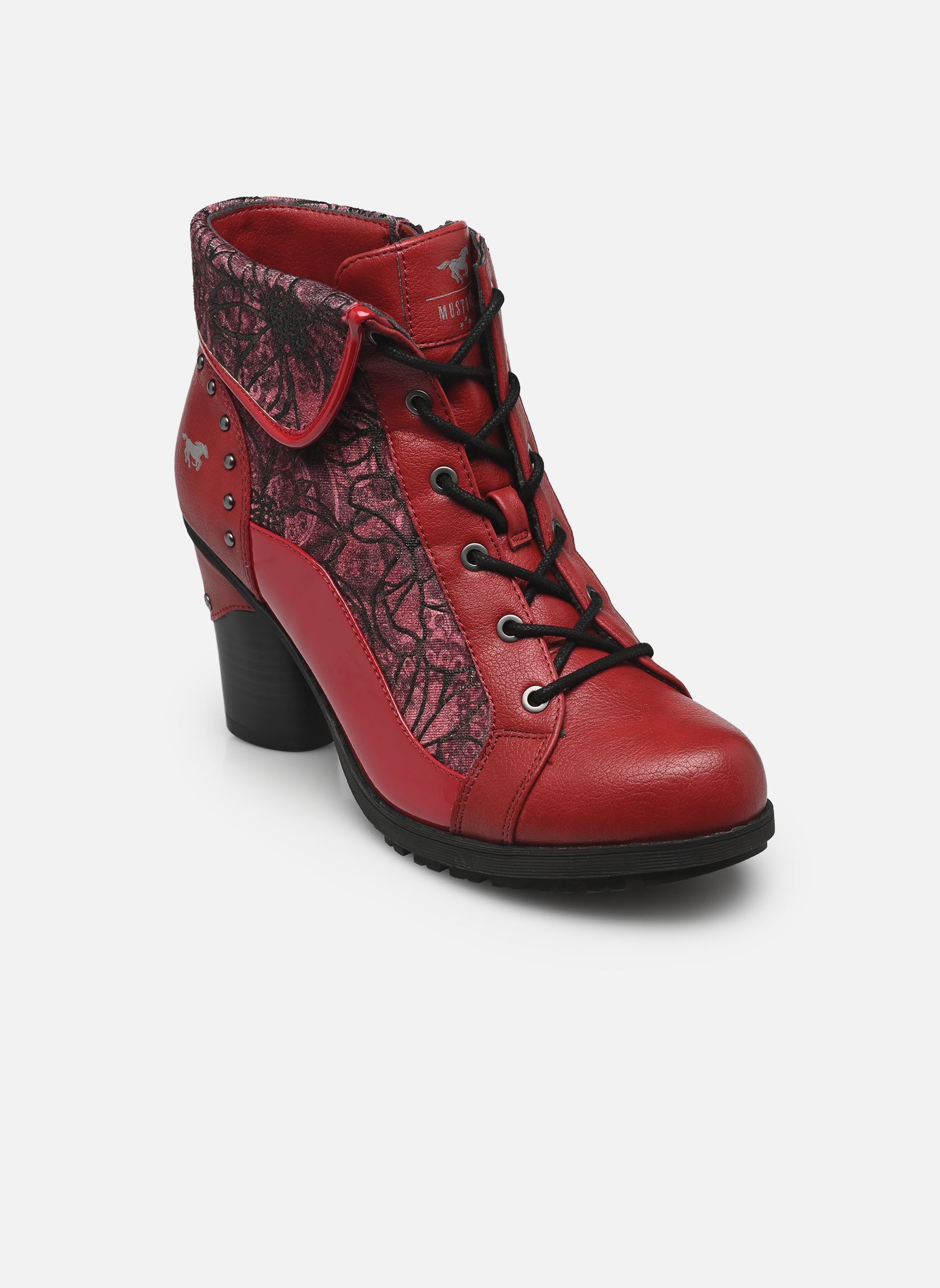 Geschnürte Stiefeletten 15M0162011 damen rot Mustang shoes Geschnürte Stiefeletten 15M0162011 damen rot RED-MULTI