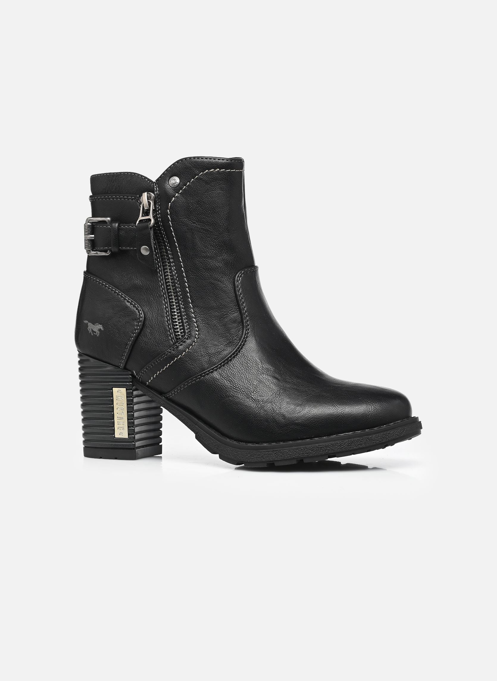 Enkellaarzen en boots 15M0182003 dames zwart Mustang shoes Enkellaarzen en boots 15M0182003 dames zwart Black