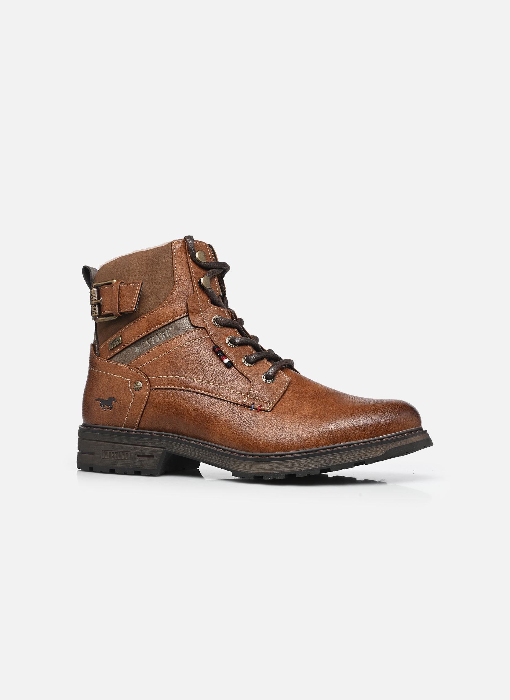 Veterlaarsjes 15M0021001 heren bruin Mustang shoes Veterlaarsjes 15M0021001 heren bruin Brown