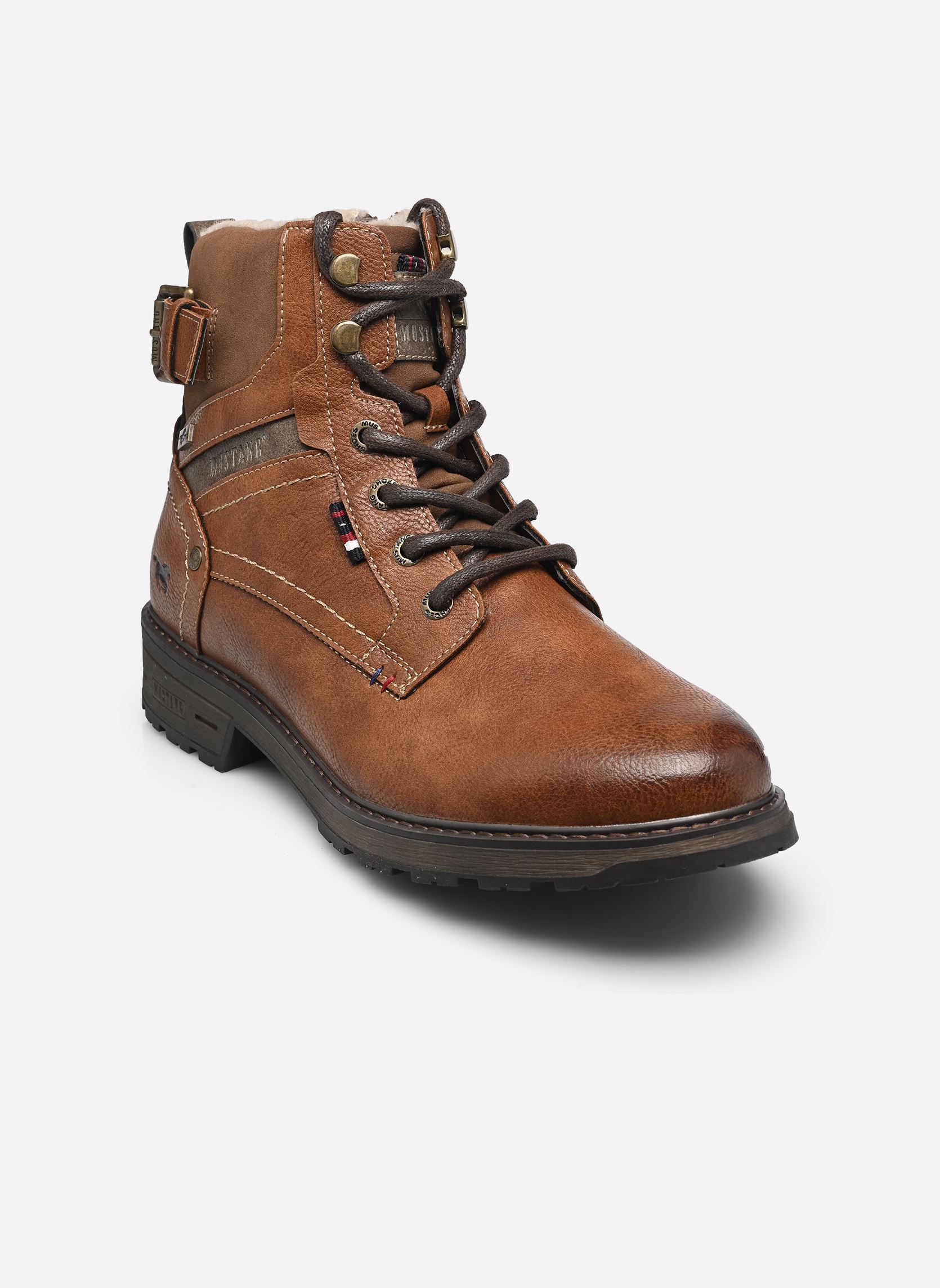 Veterlaarsjes 15M0021001 heren bruin Mustang shoes Veterlaarsjes 15M0021001 heren bruin Brown