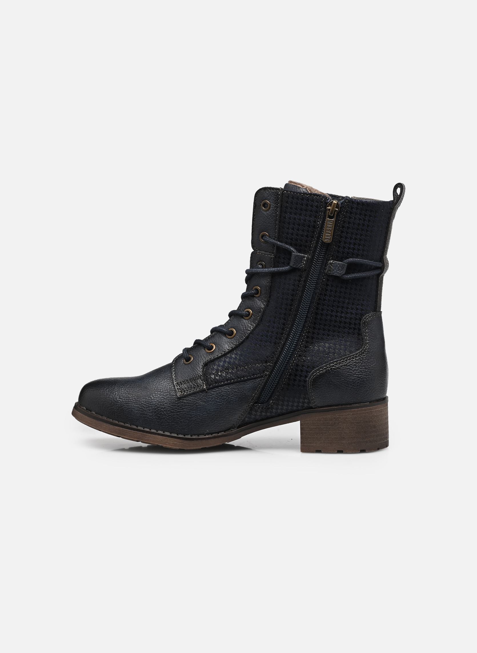 Bottines à lacets 15M0062001 femme bleu Mustang shoes Bottines à lacets 15M0062001 femme bleu Navy