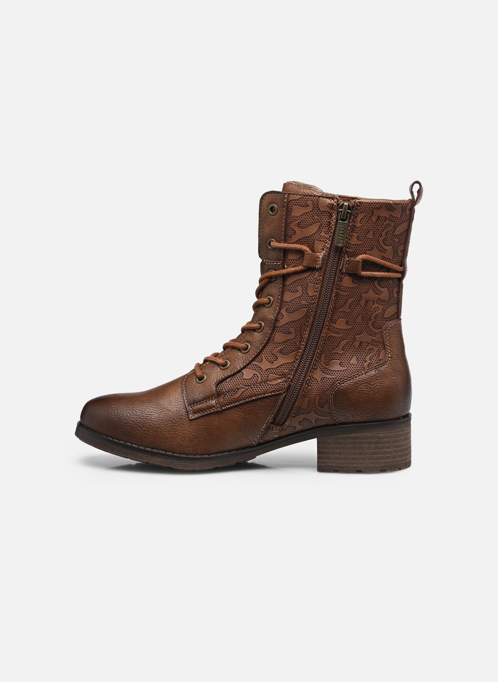 Veterlaarsjes 15M0062002 dames bruin Mustang shoes Veterlaarsjes 15M0062002 dames bruin COGNAC