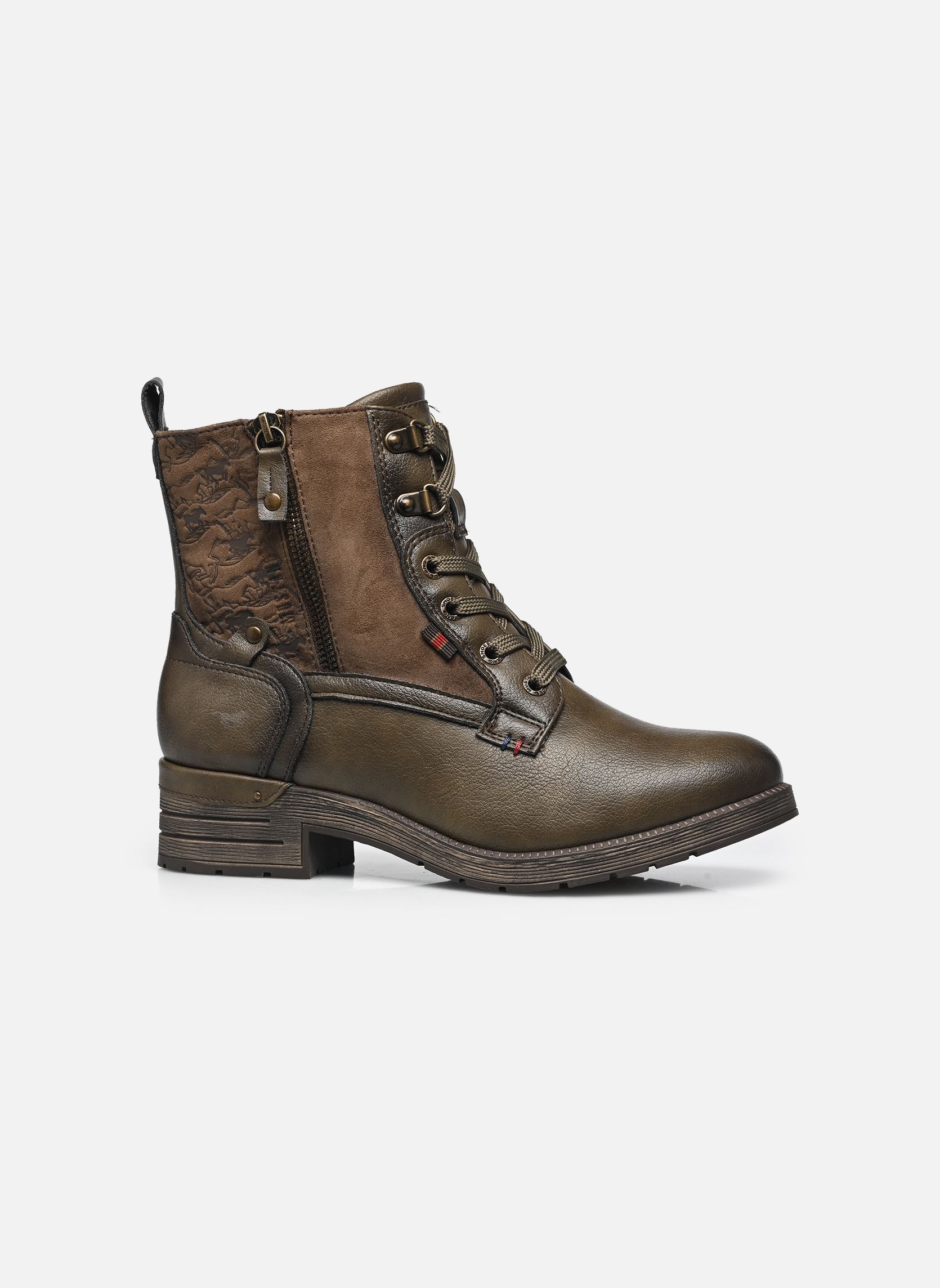 Bottines à lacets 15M0072003 femme vert Mustang shoes Bottines à lacets 15M0072003 femme vert MUD