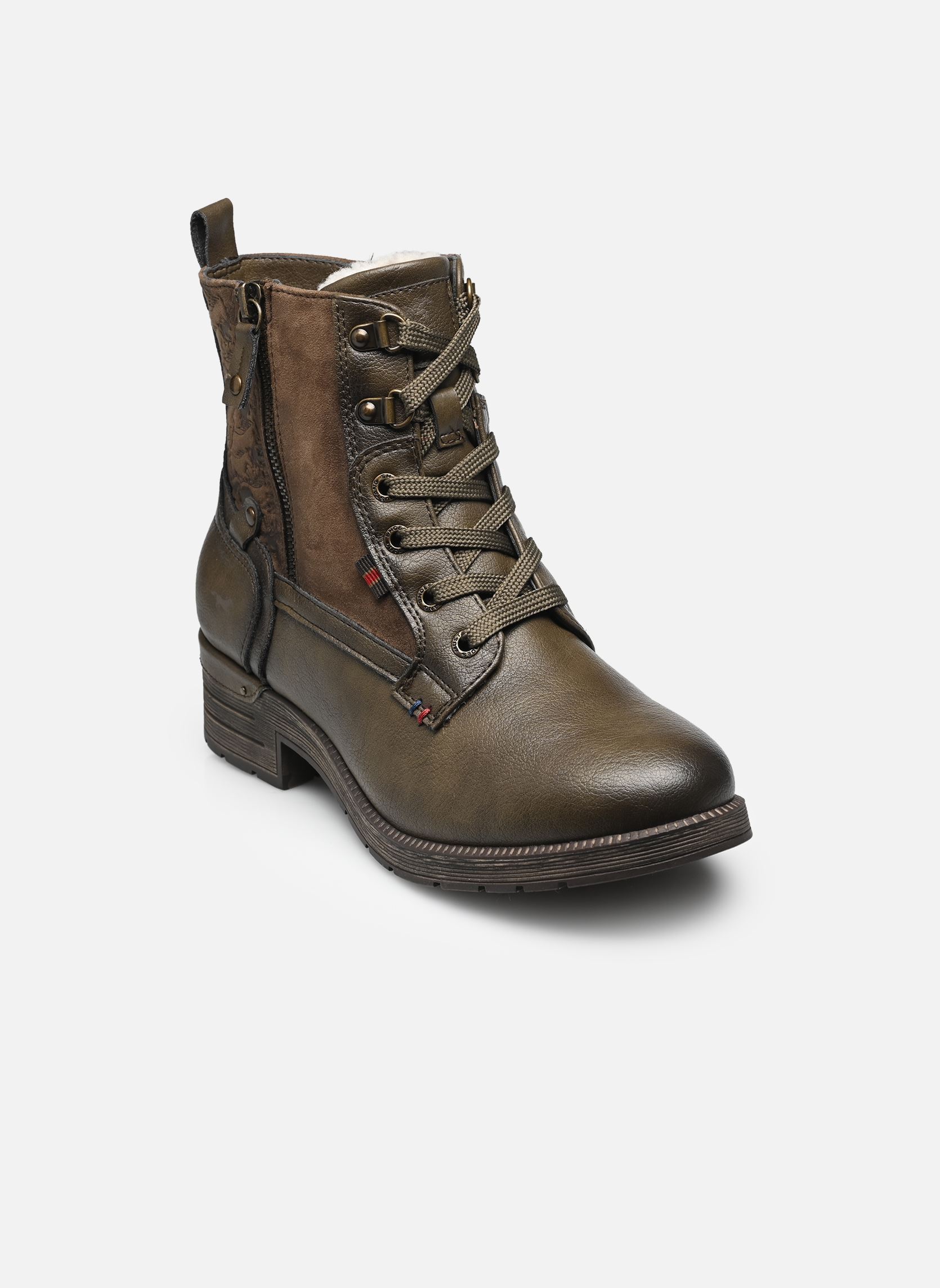 Bottines à lacets 15M0072003 femme vert Mustang shoes Bottines à lacets 15M0072003 femme vert MUD